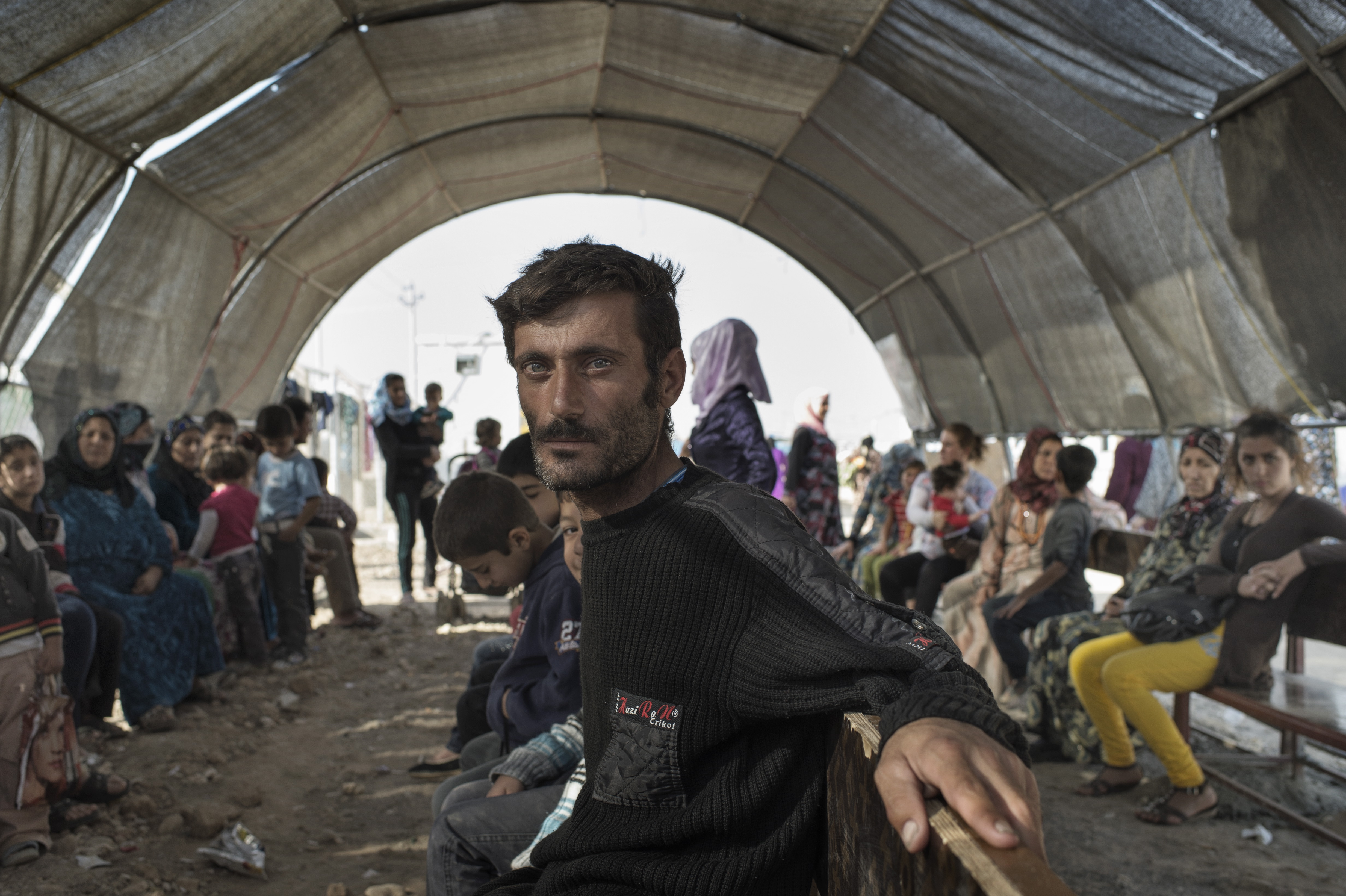 Patients at the MSF health clinic in the Domiz refugee camp in northeast Iraq, November 6, 2013. The clinic provides primary health services to the camp's approximately 60,000 refugees from Syria. Domiz Refugee Camp was established by local authorities b
