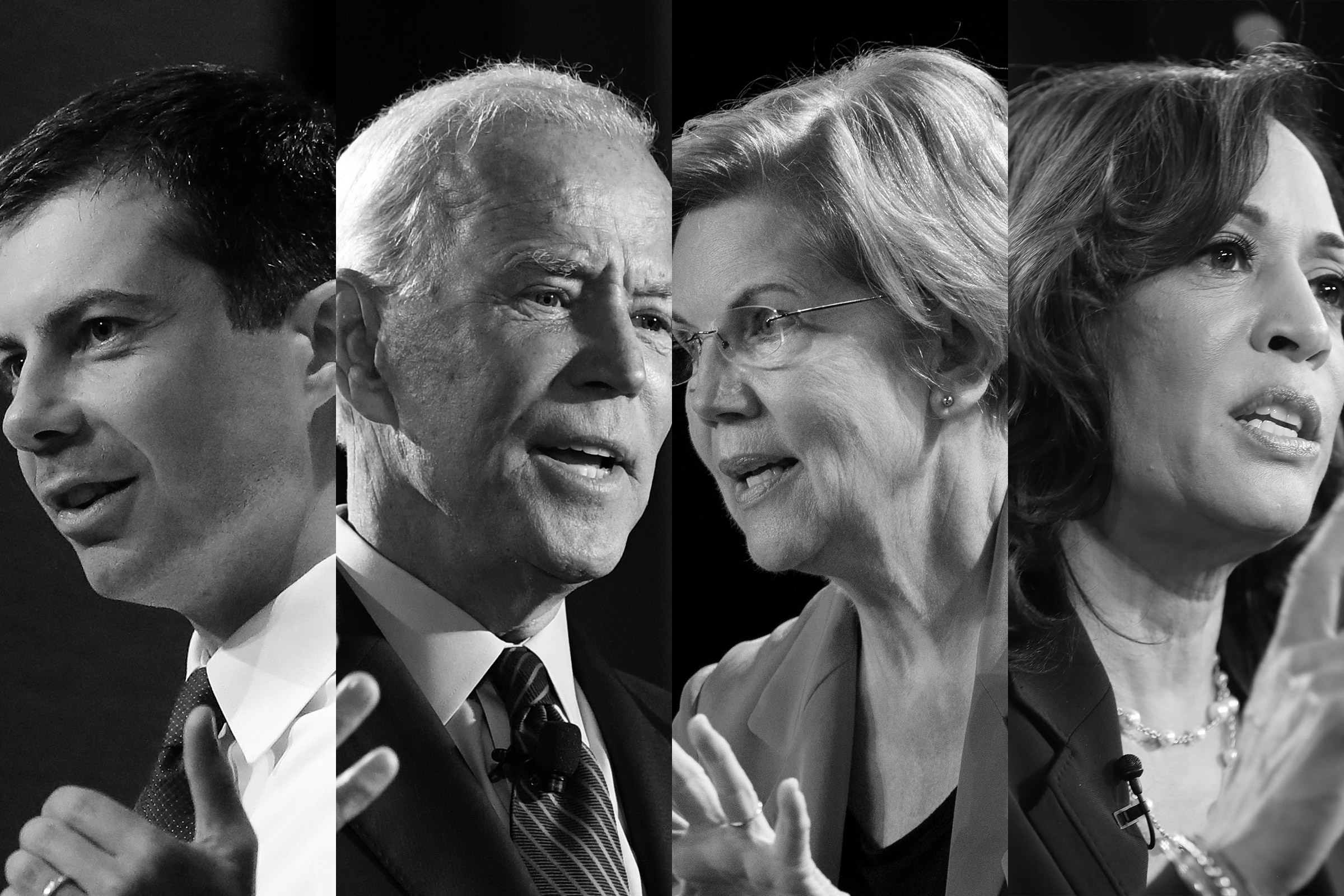 South Bend, Ind., Mayor Pete Buttigieg; Former Vice President Joe Biden;  Mass. Sen. Elizabeth Warren; Calif. Sen. Kamala Harris