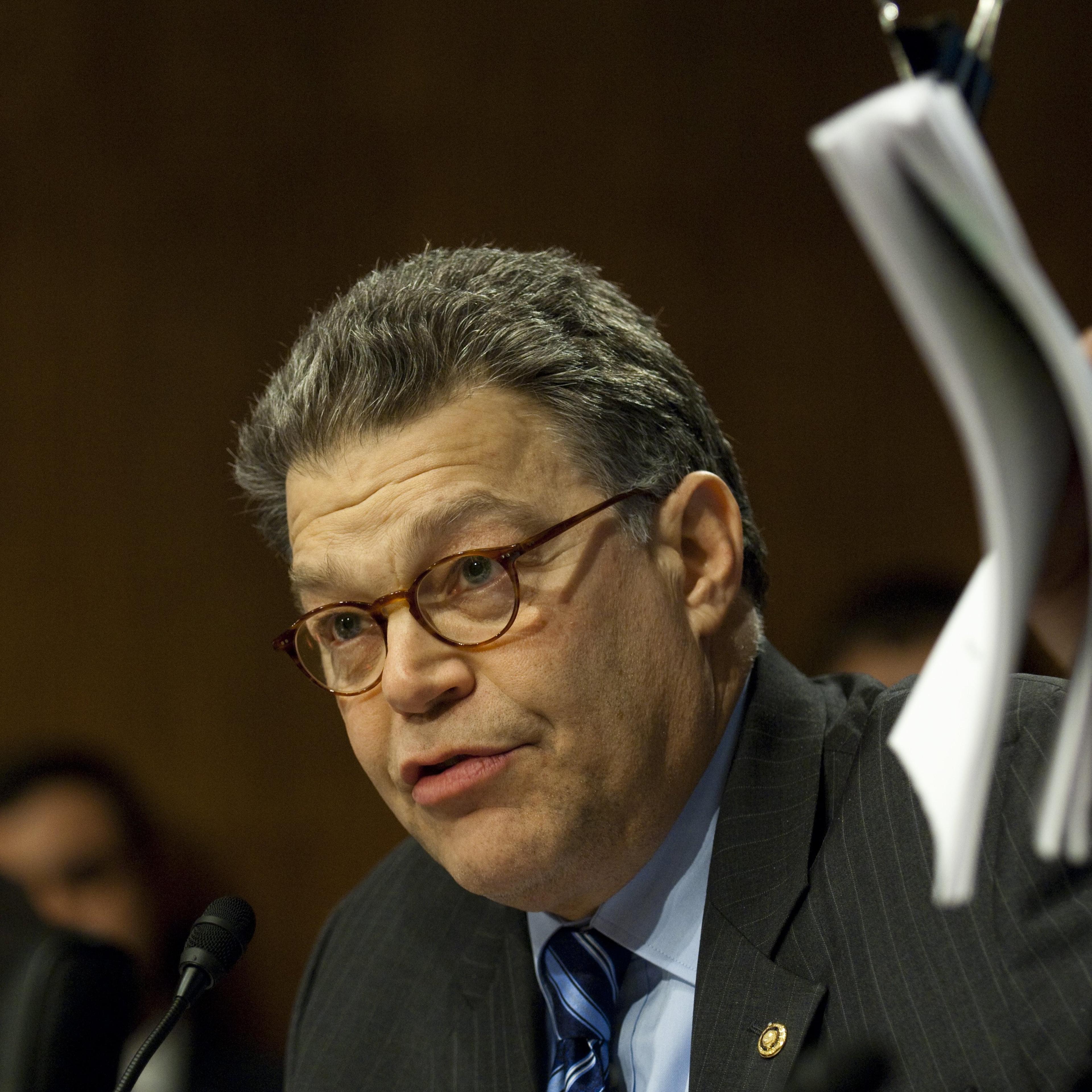 Sen. Al Franken, D-Minn., during the Senate Judiciary Subcommittee on Antitrust, Competition Policy and Consumer Rights hearing on the merger of Comcast and NBC Universal on Feb. 4, 2015.