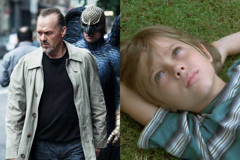 Michael Keaton in <i>Birdman</i> and Ellar Coltrane in <i>Boyhood</i>