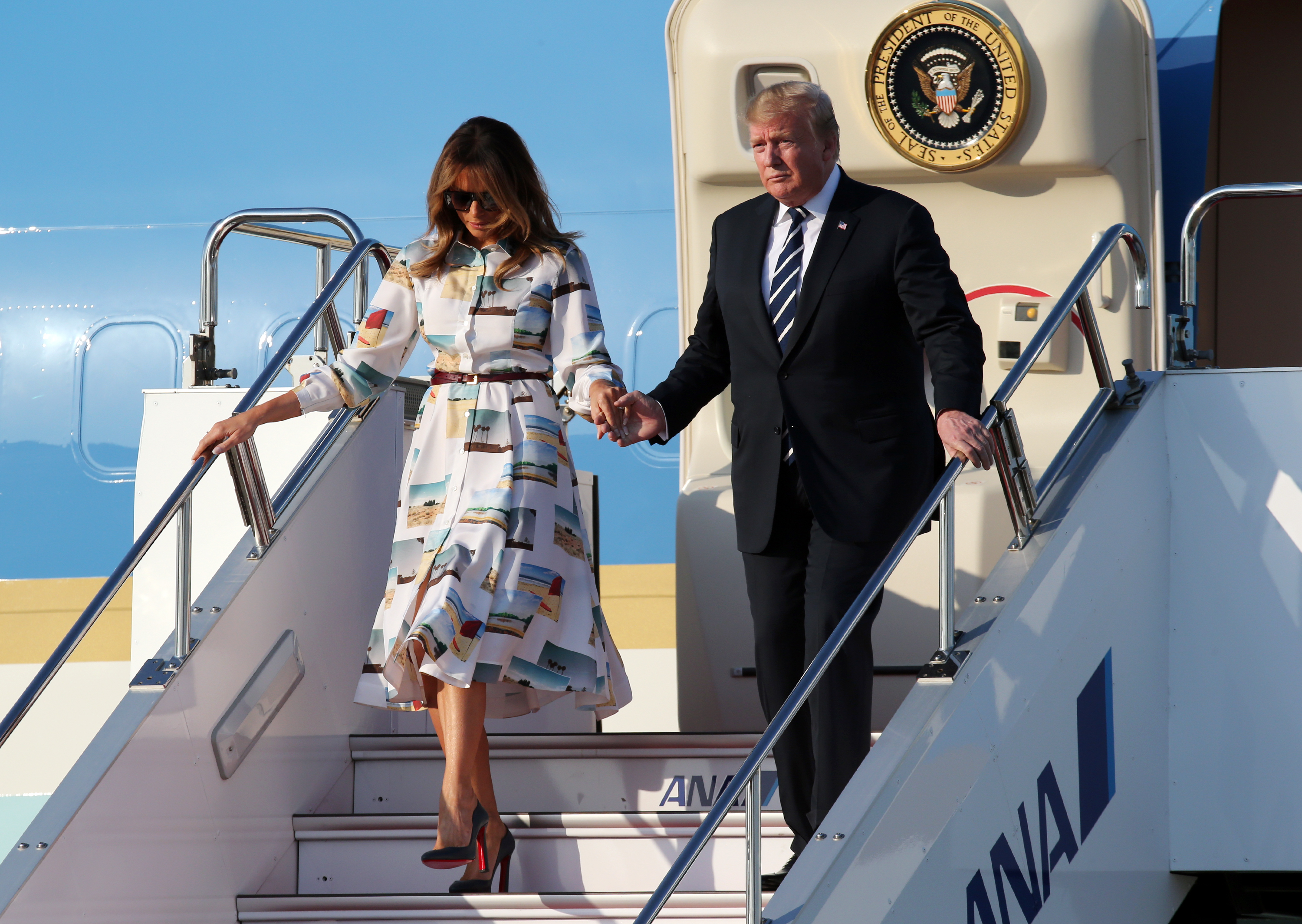 President Donald Trump and First Lady Melania Arrive in Japan