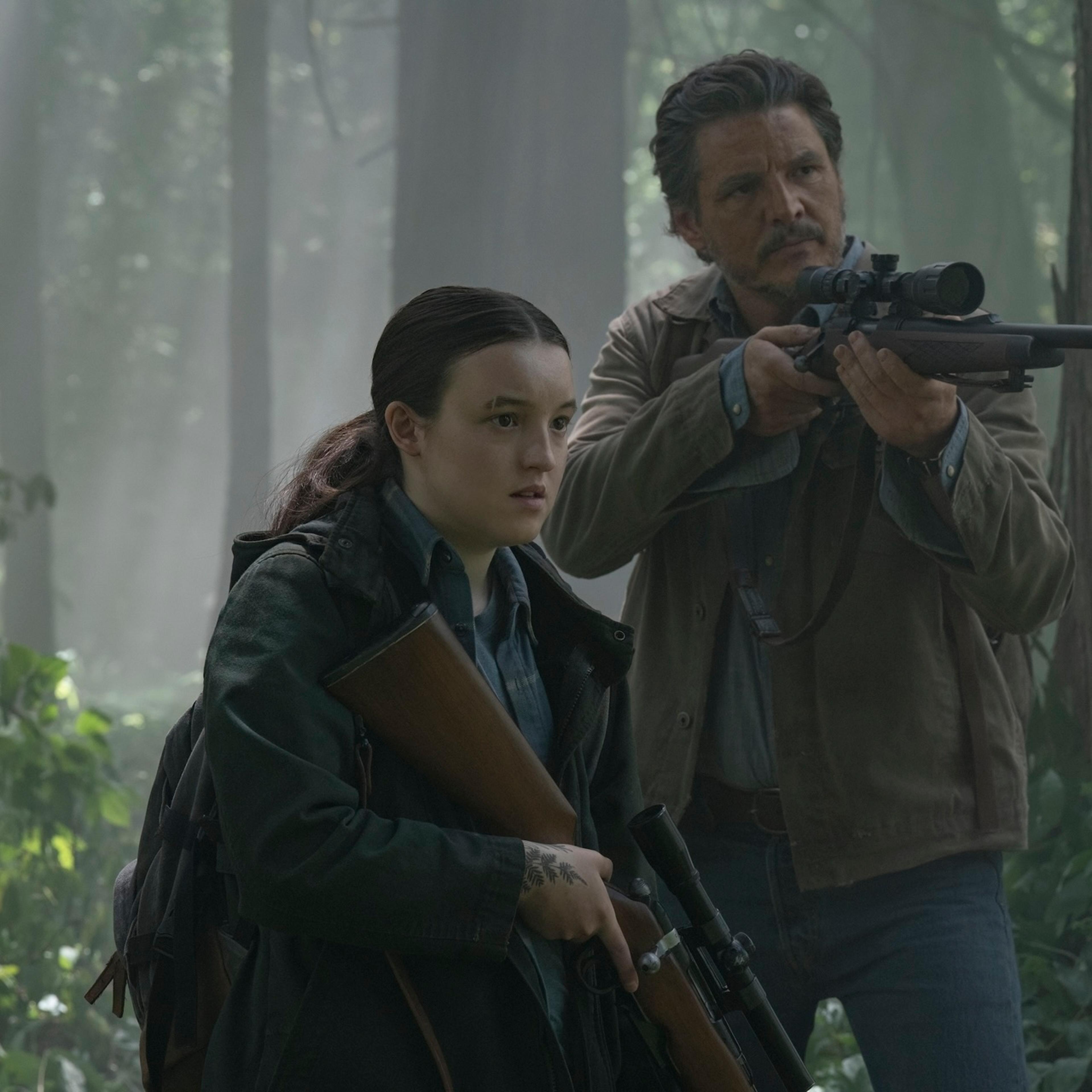 Bella Ramsey and Pedro Pascal in The Last of Us