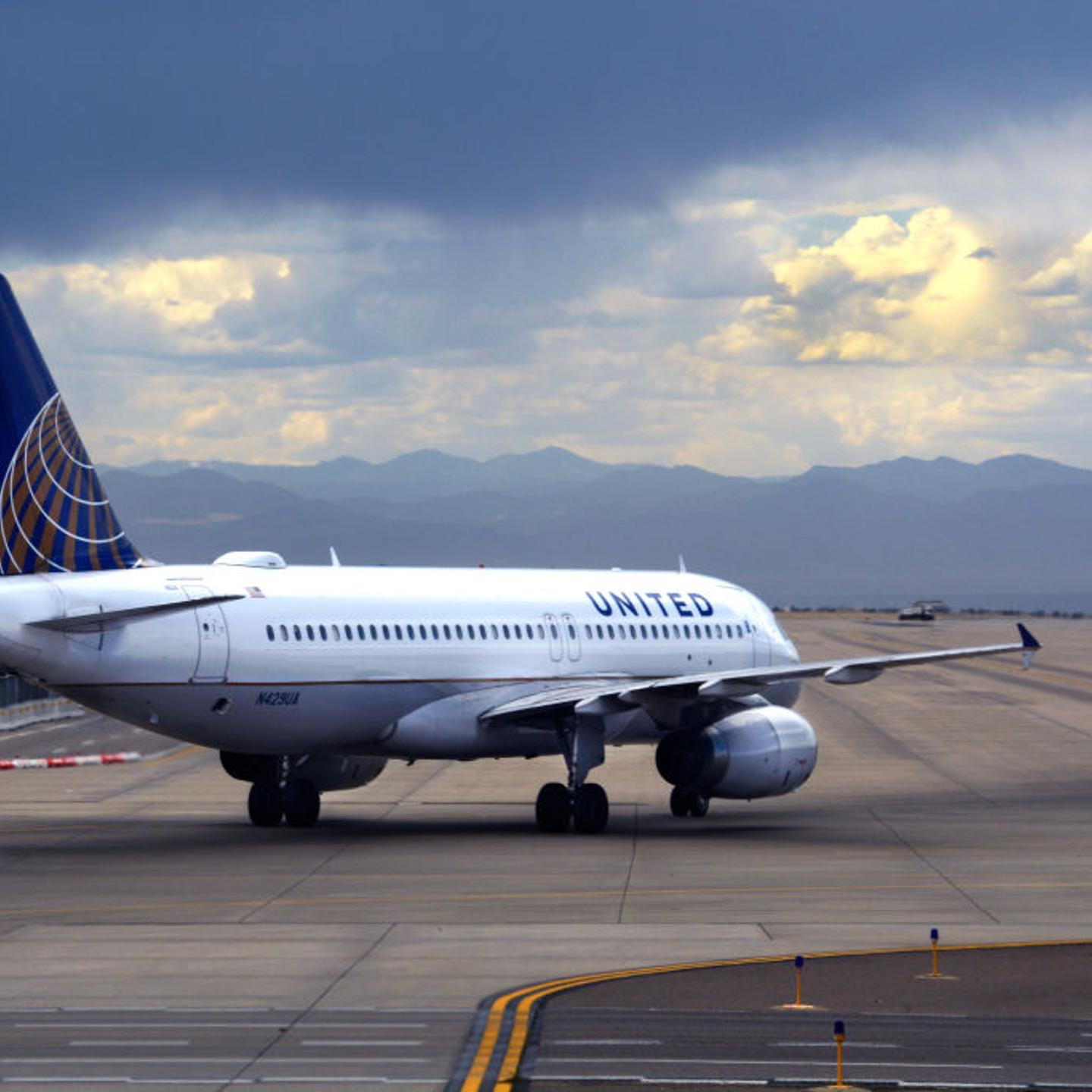 United Airlines plane at Denver International Airport