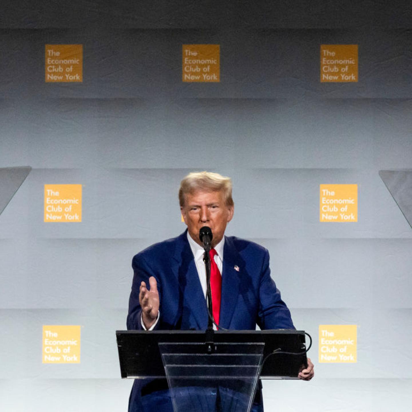 Donald Trump Attends Luncheon At New York Economic Club