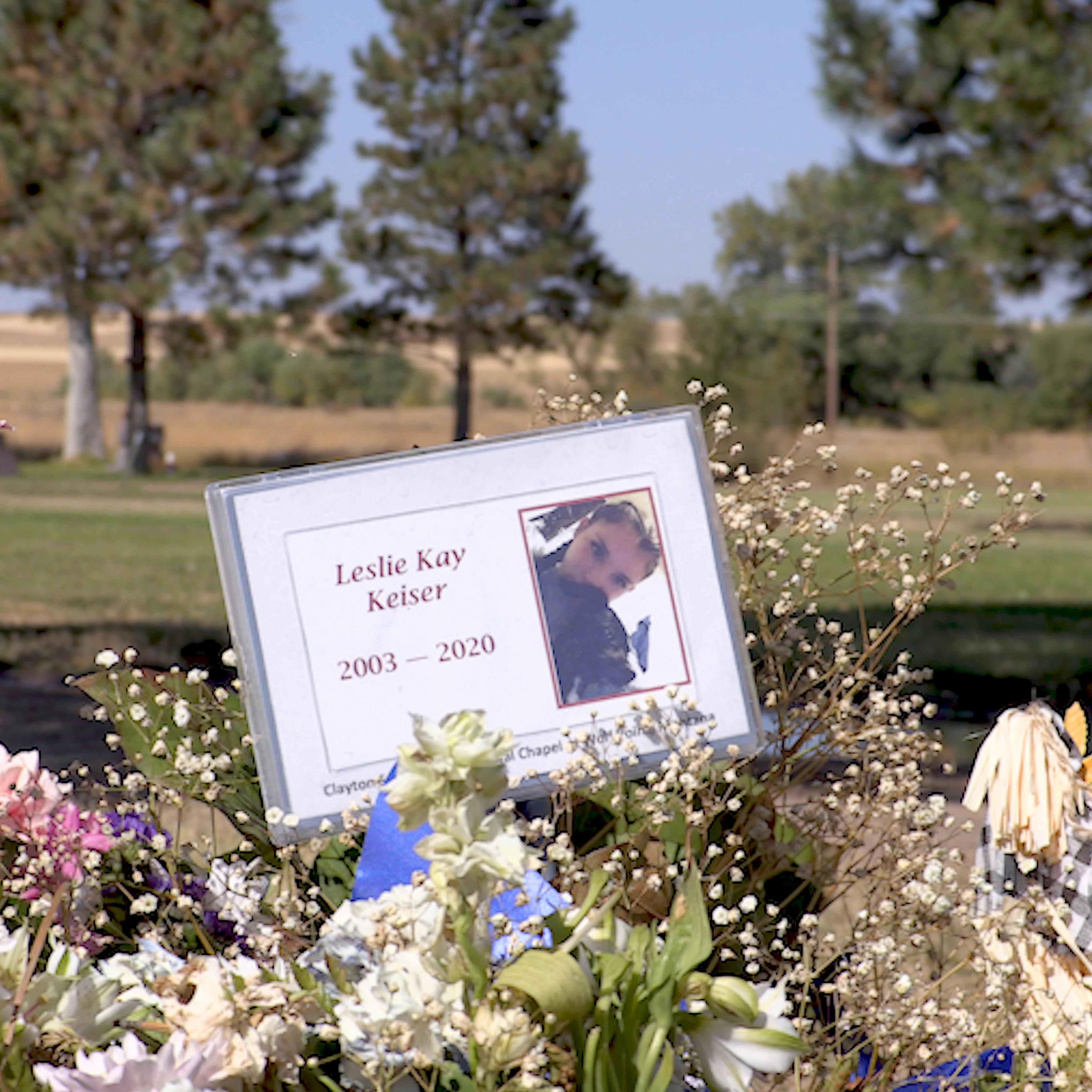 Leslie Keiser’s grave is at the edge of Wolf Point, a small community on the Fort Peck Indian Reservation in Montana. Leslie is one of at least two teenagers on the reservation who reportedly died by suicide this summer. (Sara Reardon)