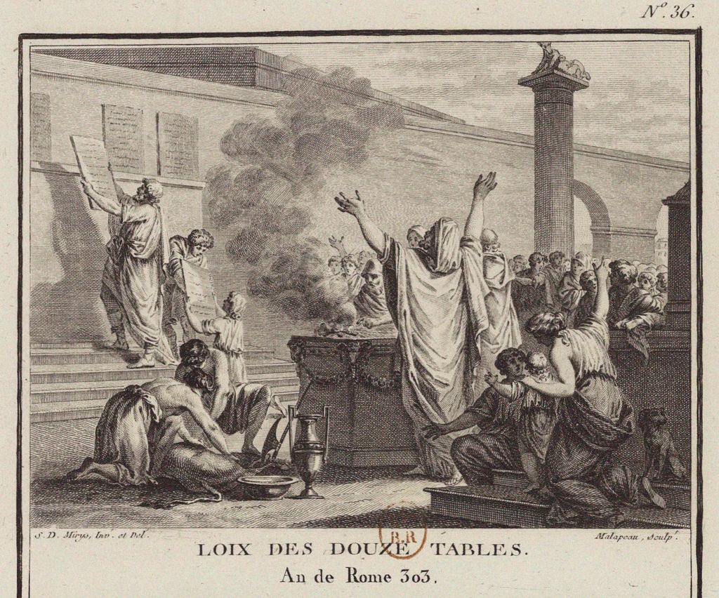 The Law of the Twelve Tables found in the Collection of Bibliothèque Nationale de France.
