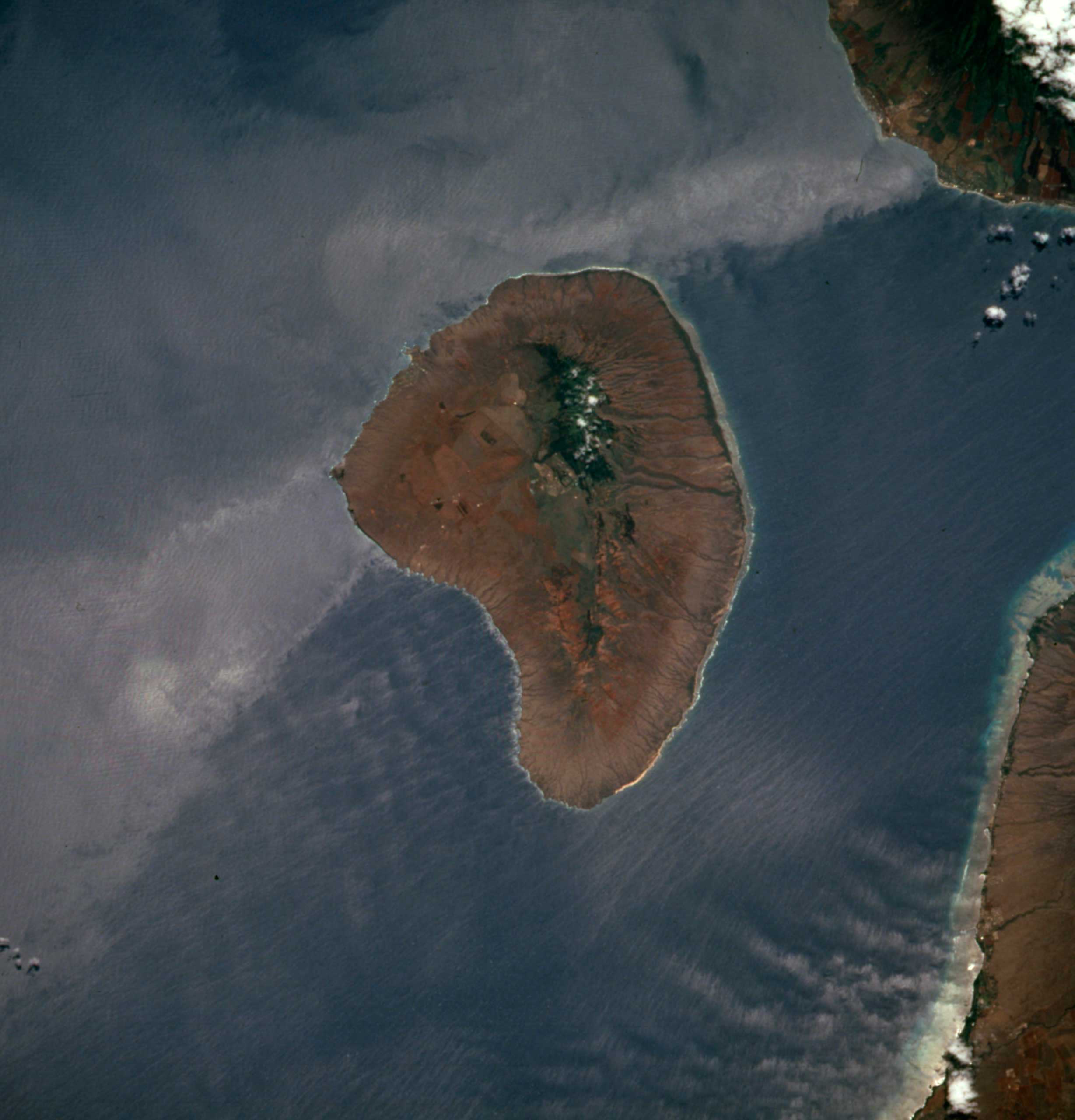 The Hawaiian island of Lanai is pictured in NASA satellite handout image