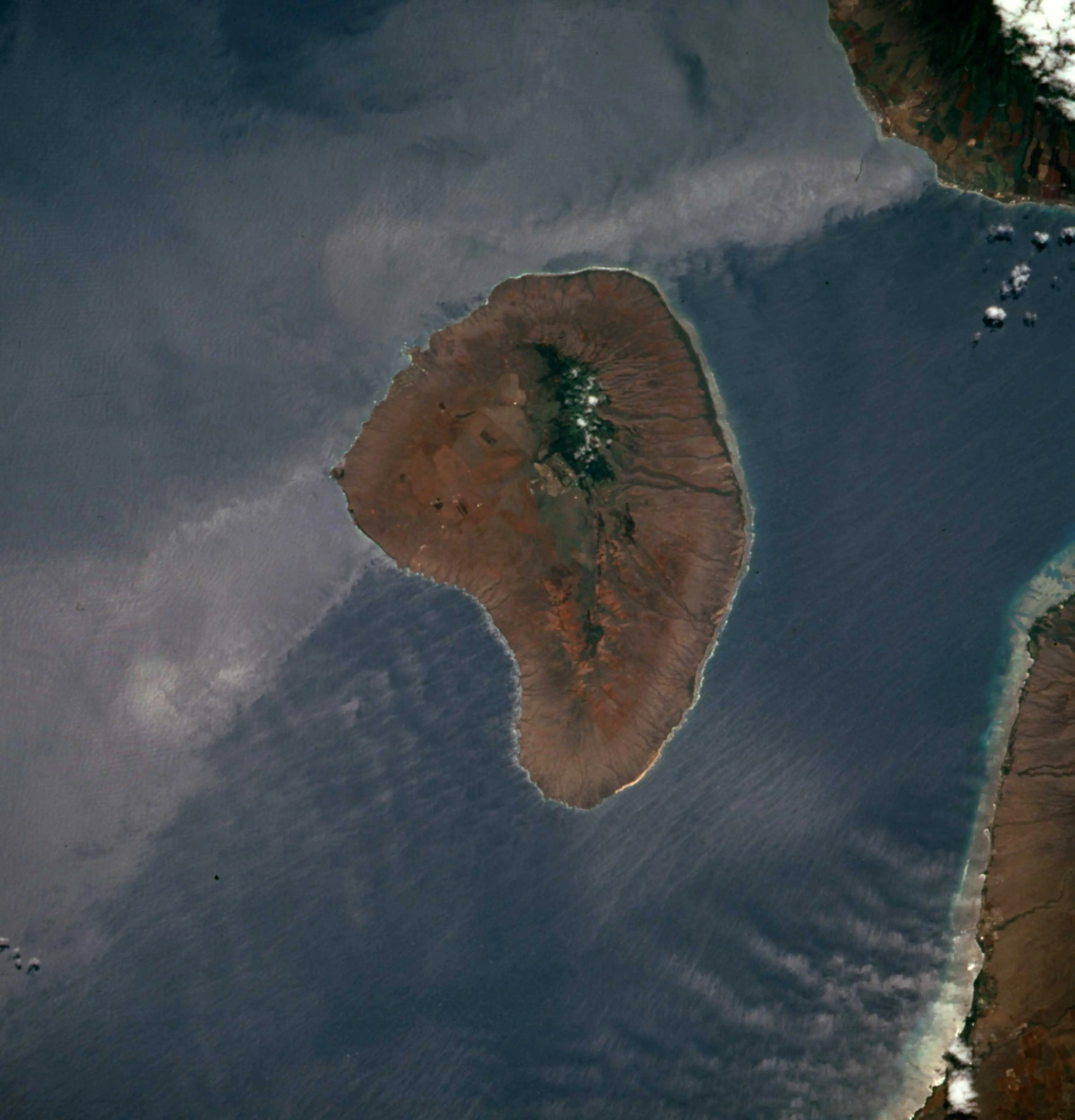 The Hawaiian island of Lanai is pictured in NASA satellite handout image
