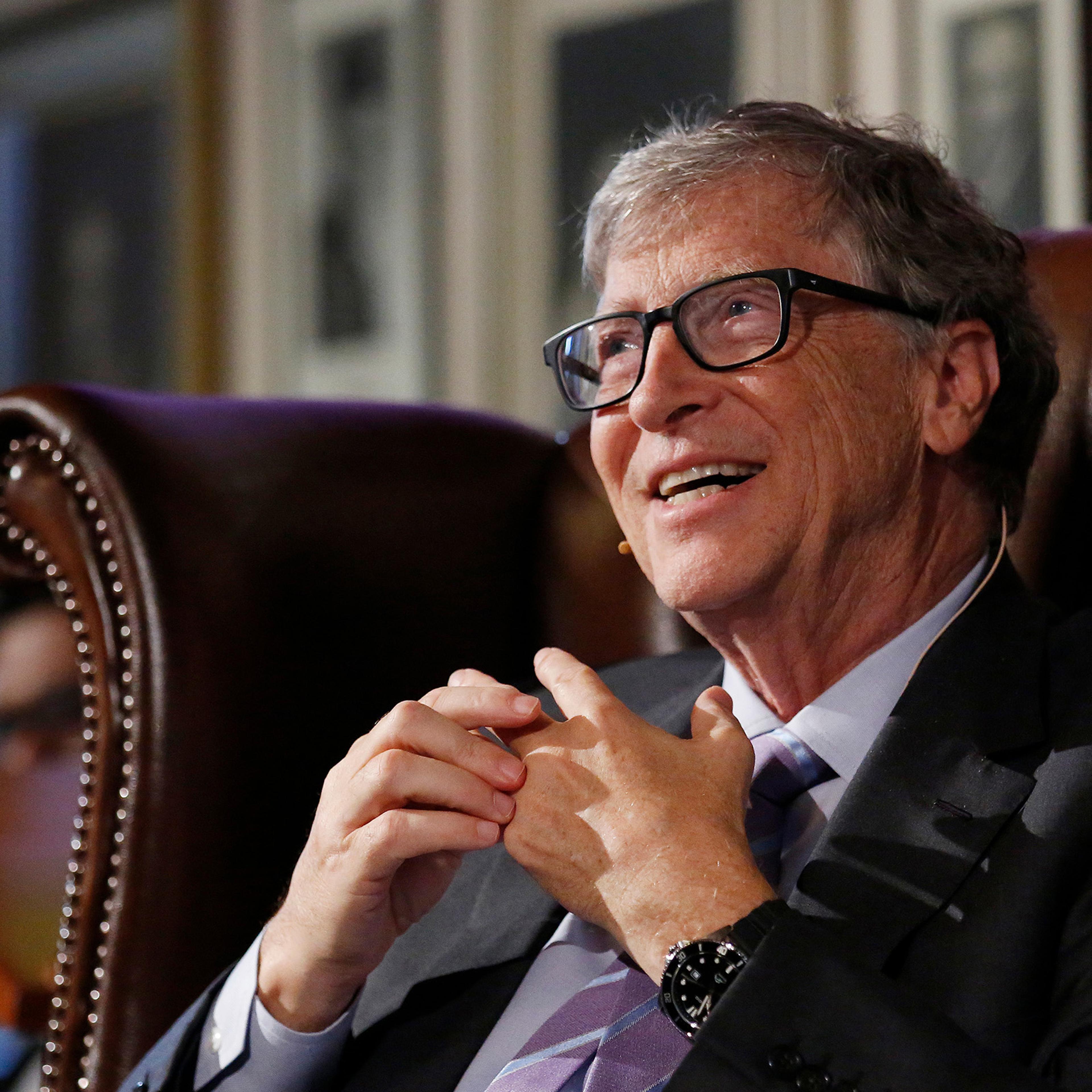 Bill Gates, receives the Professor Hawking Fellowship 2019 at the Cambridge Union,