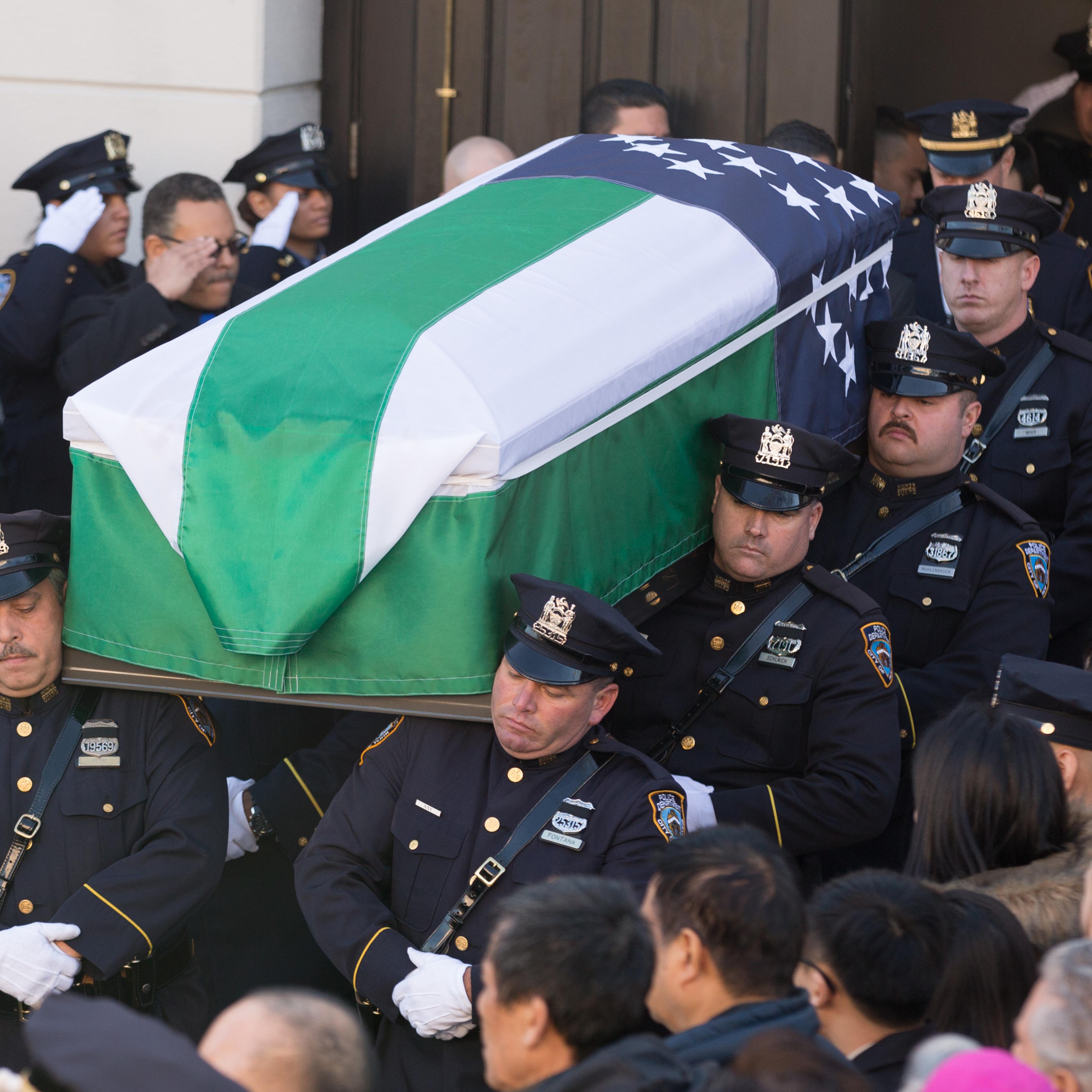 Funeral Held For One Of Two NYPD Officers Killed In Brooklyn