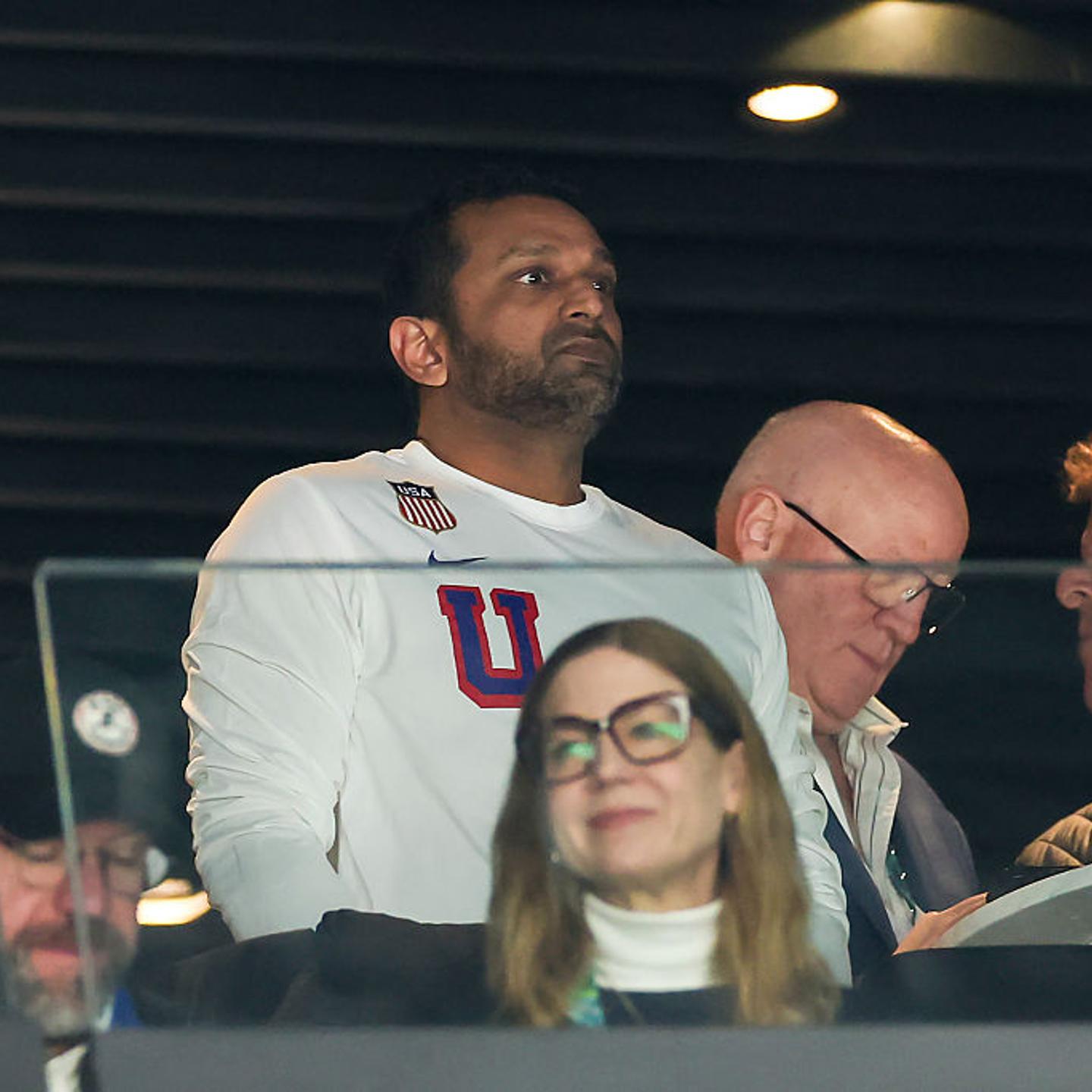 F.B.I. Director Kash Patel looks on prior to the Men's Gold Medal match between Canada and the U.S. on day 16 of the Milano Cortina 2026 Winter Olympic games at Milano Santagiulia Ice Hockey Arena in Milan, Italy, on Feb. 22, 2026.