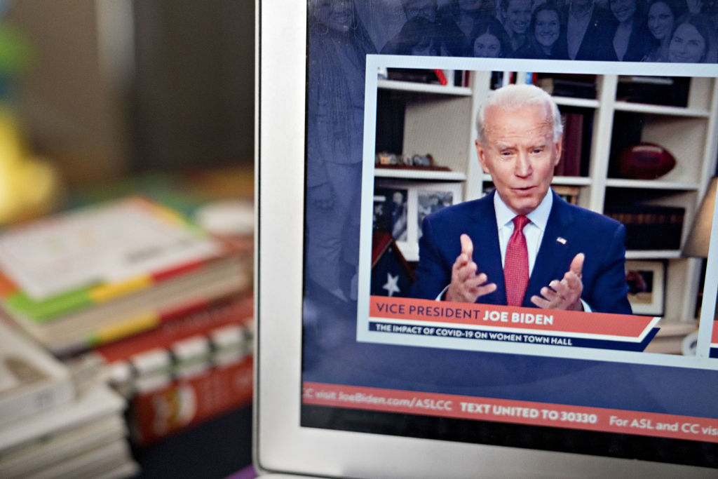 Joe Biden Holds Virtual Town Hall On Impact Of Covid-19 On Women