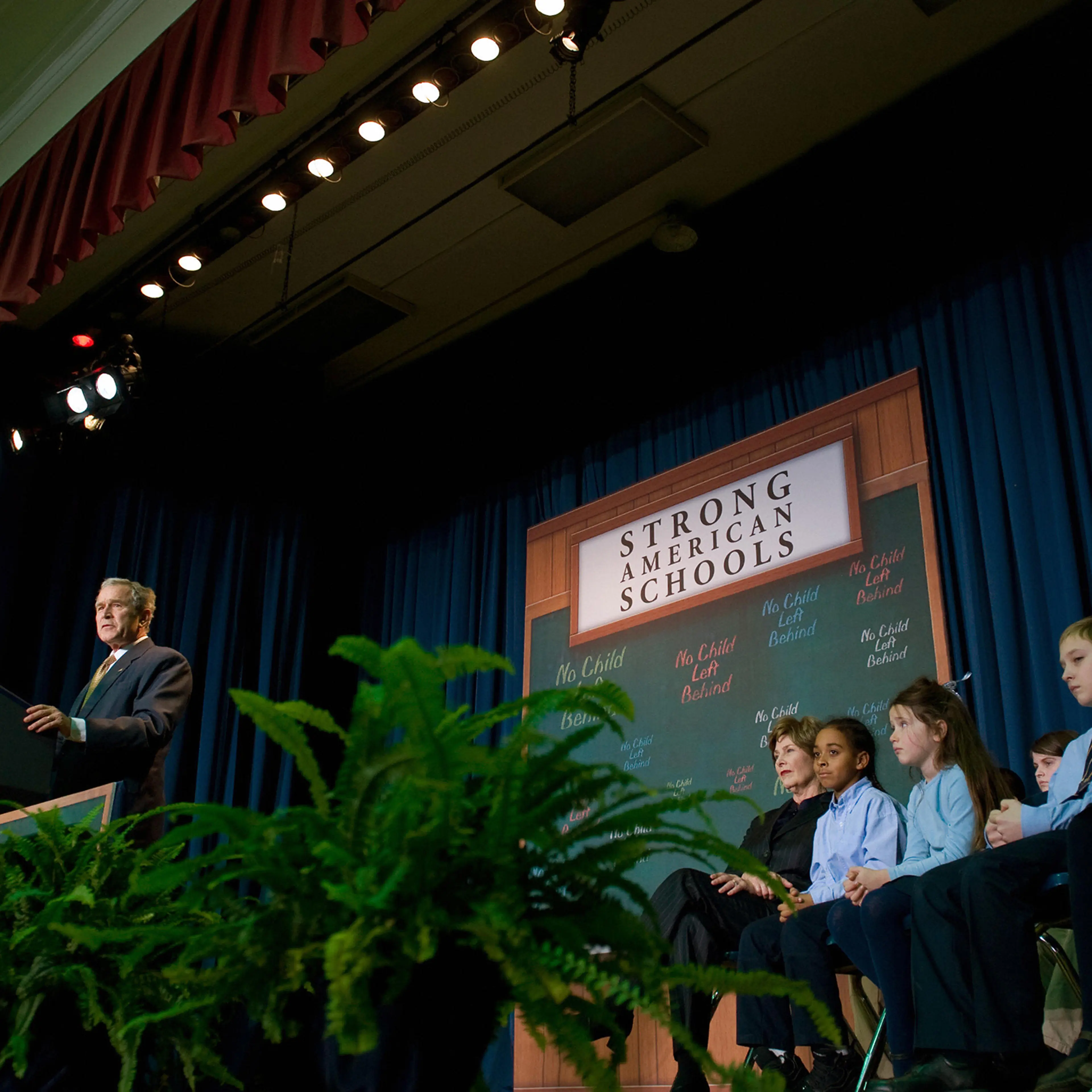 US President George W. Bush speaks on No