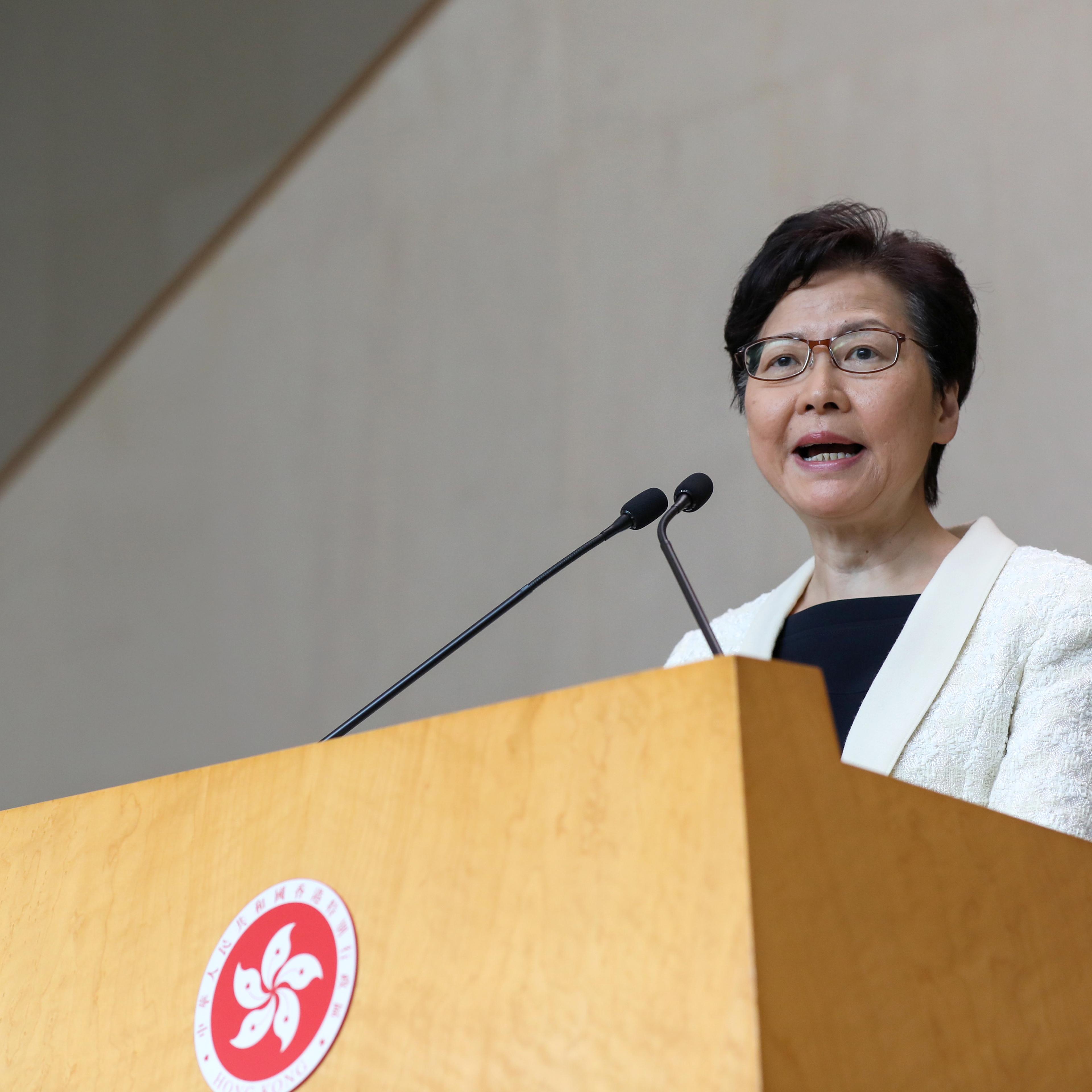 Hong Kongs Lam Says She Has Never Asked Beijing to Resign
