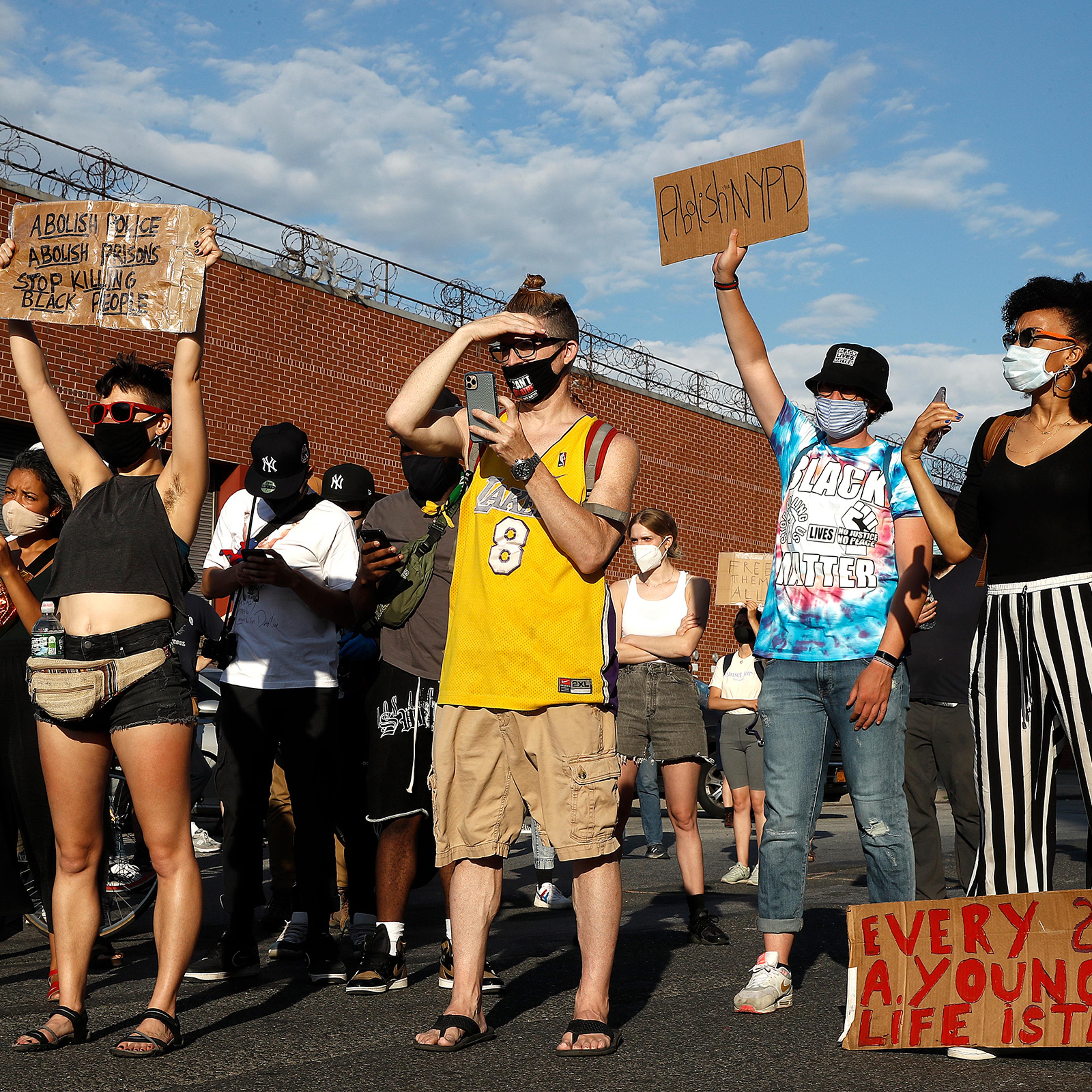 Demonstrators and family members protest the death of Jamel Floyd on June 26, 2020. A year after his death, Floyd's family have filed a lawsuit against the Bureau of Prisons.