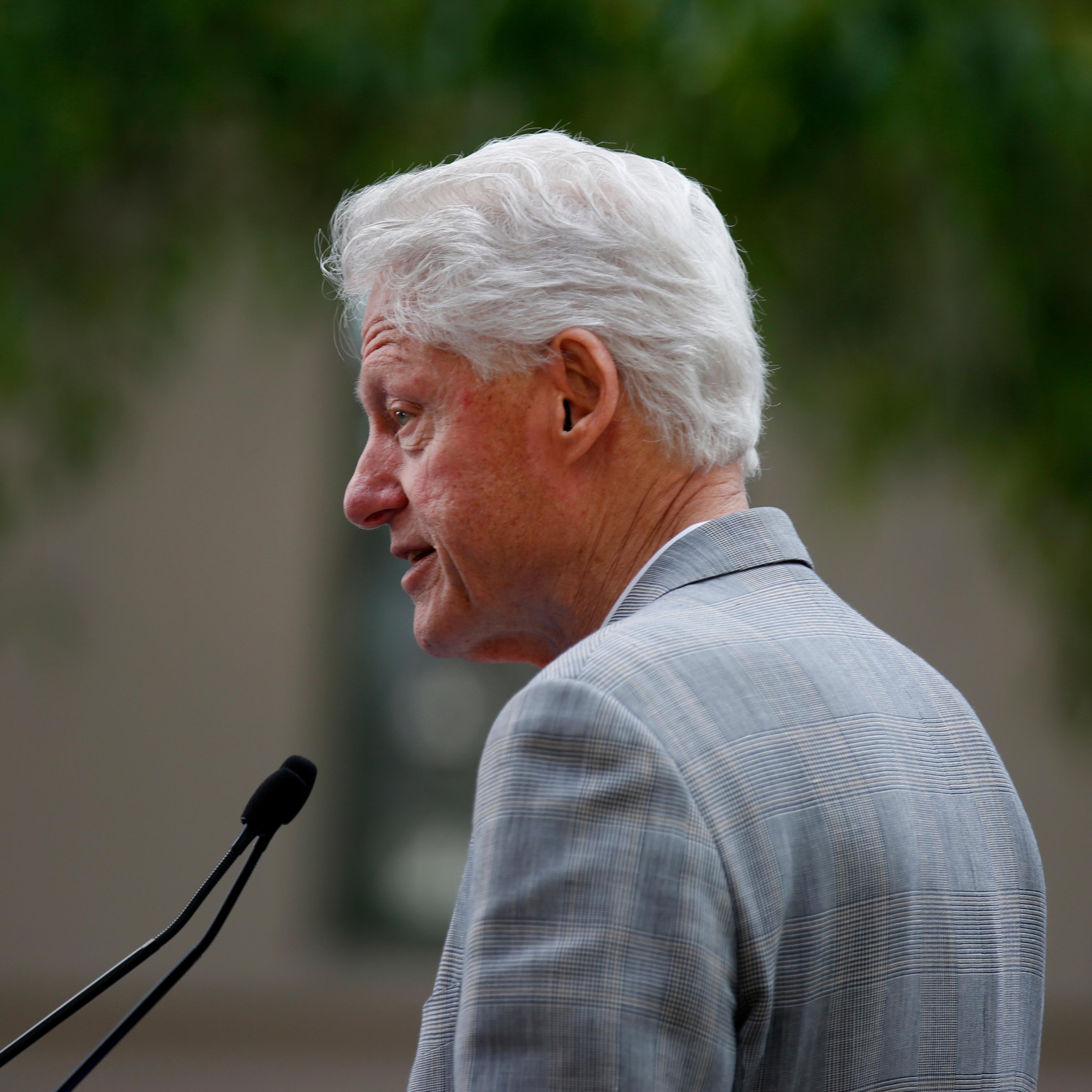 Former President Bill Clinton stumps for Democratic presidential candidate Hillary Clinton at the Los Angeles Trade - Technical College April 3, 2016 in Los Angeles, California.