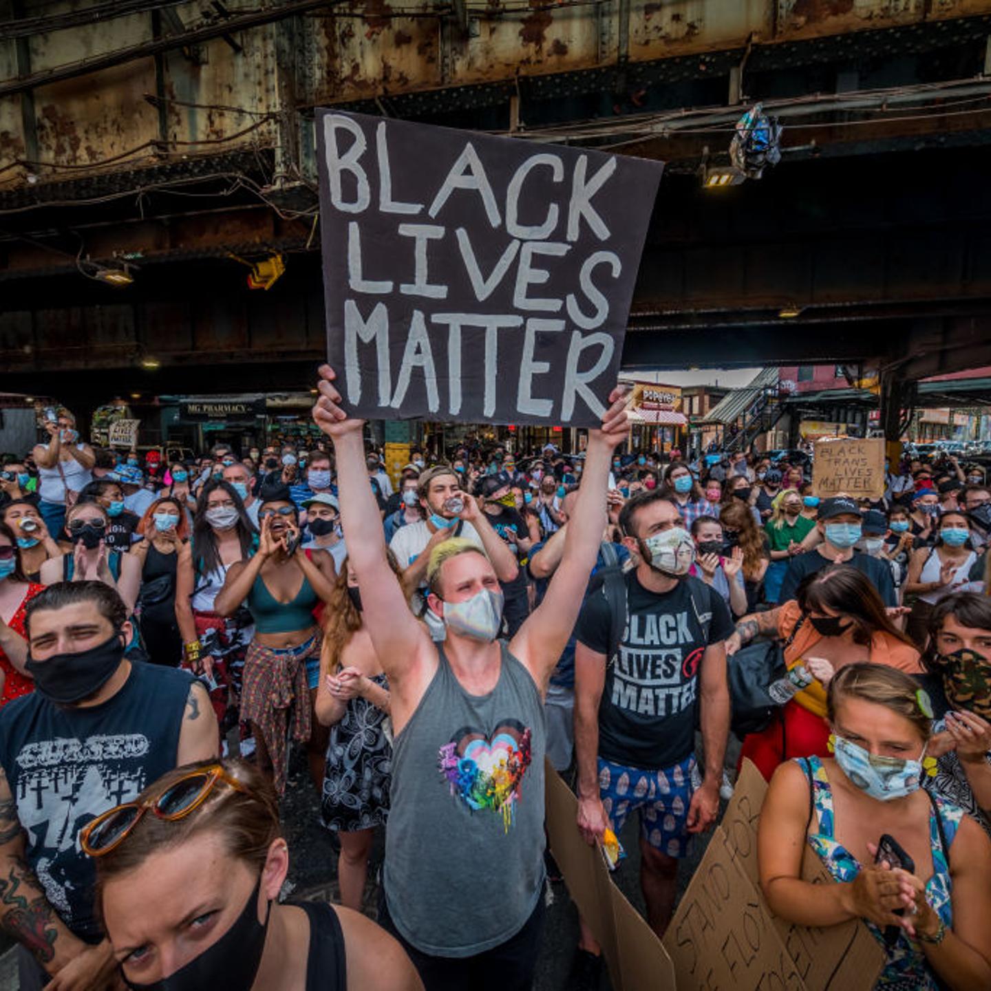 Black Lives Matter De-fund the Police Rally in New York