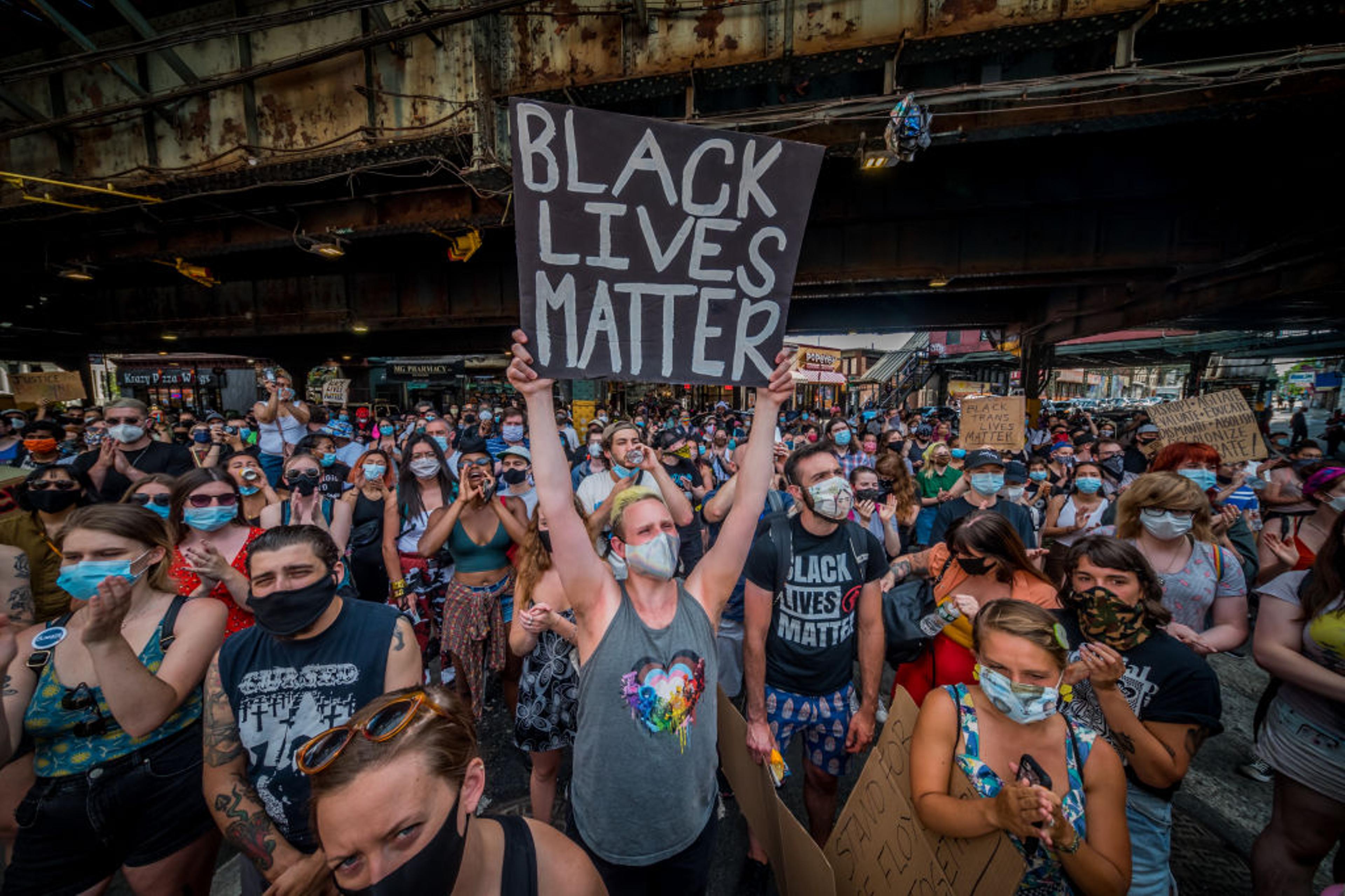 Black Lives Matter De-fund the Police Rally in New York