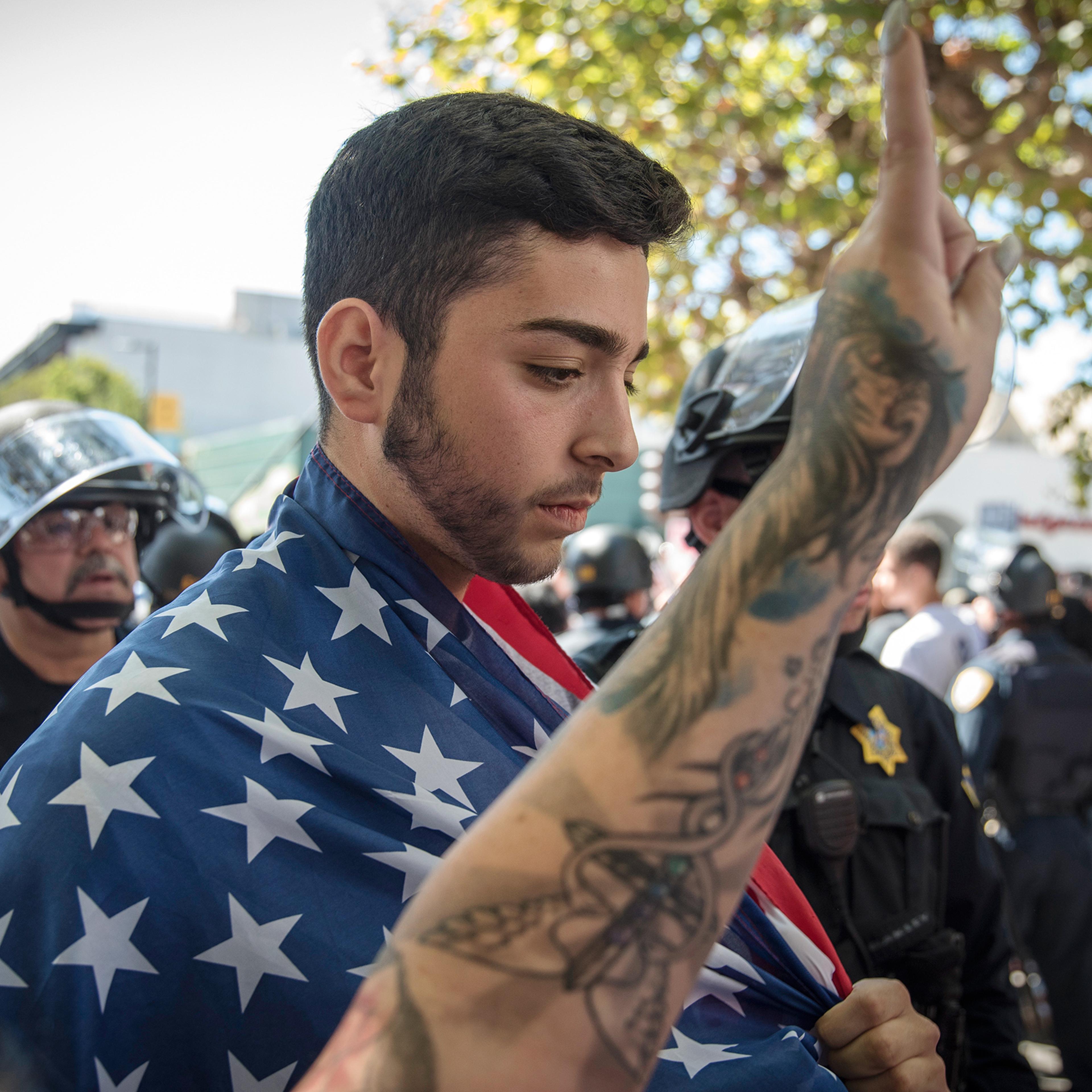 Demonstrators showed up to both support and oppose an appearance by right-wing provocateur Milo Yiannopoulos