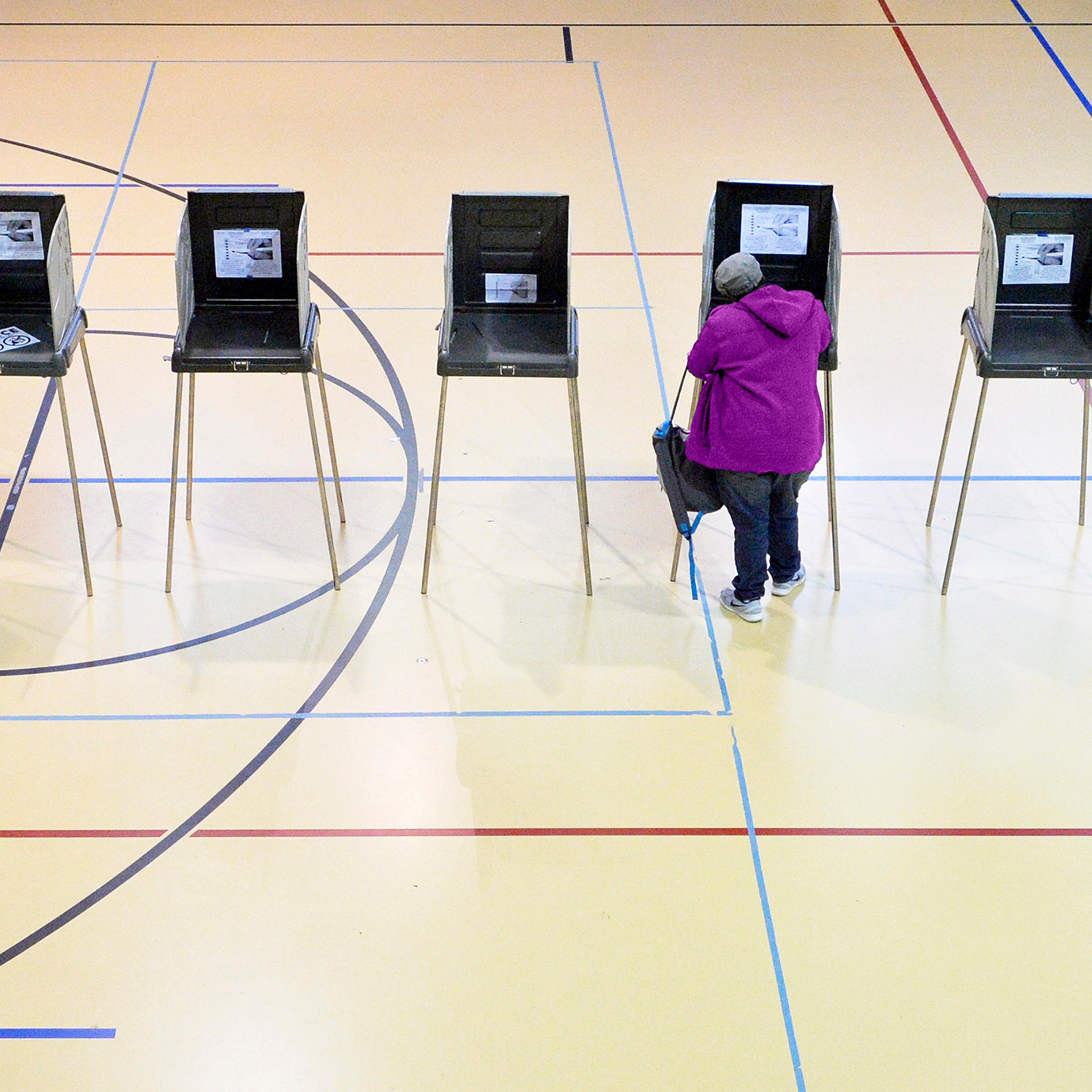 A woman votes on Nov. 8, 2016, in Durham, N.C.