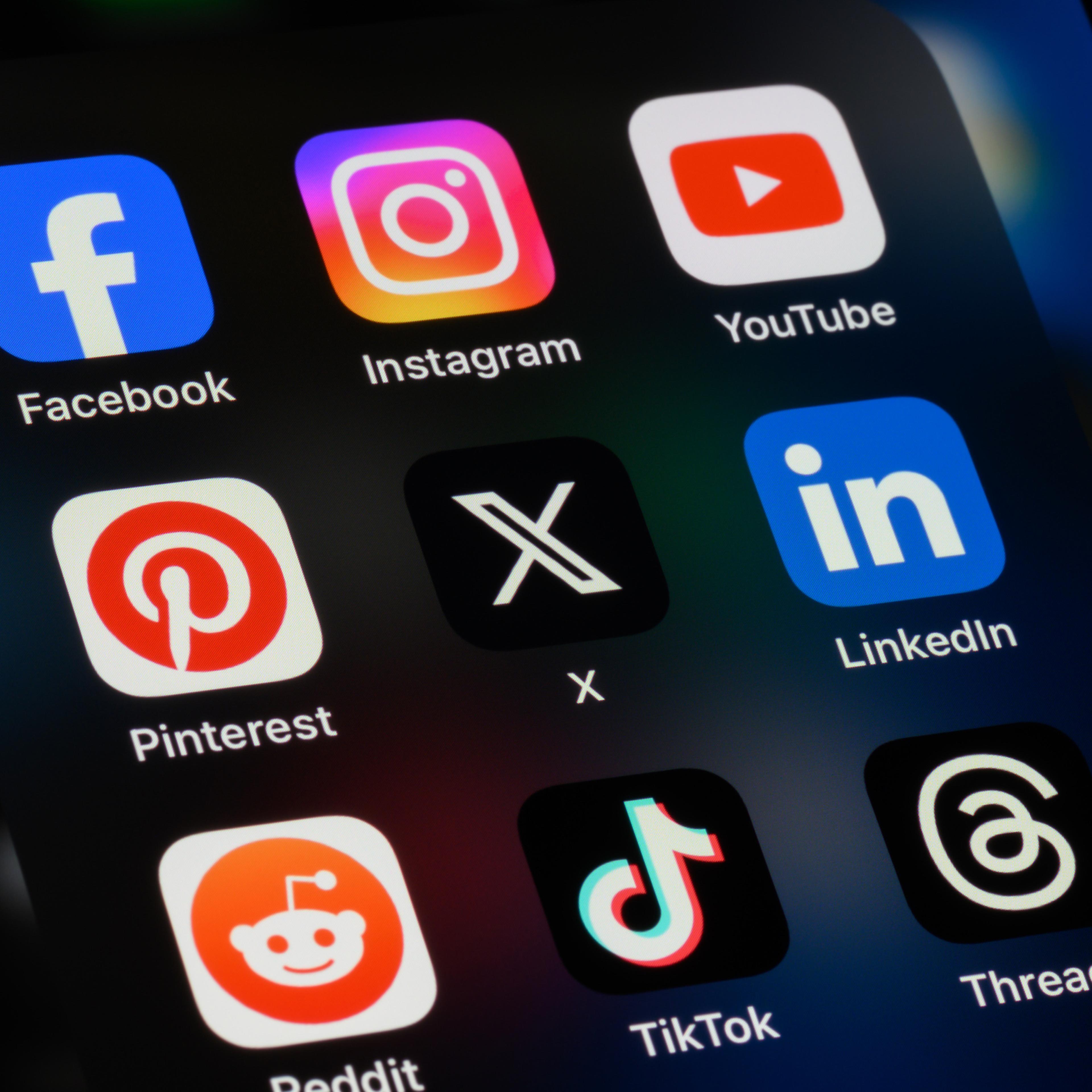 Social Media Platforms —on a cell phone