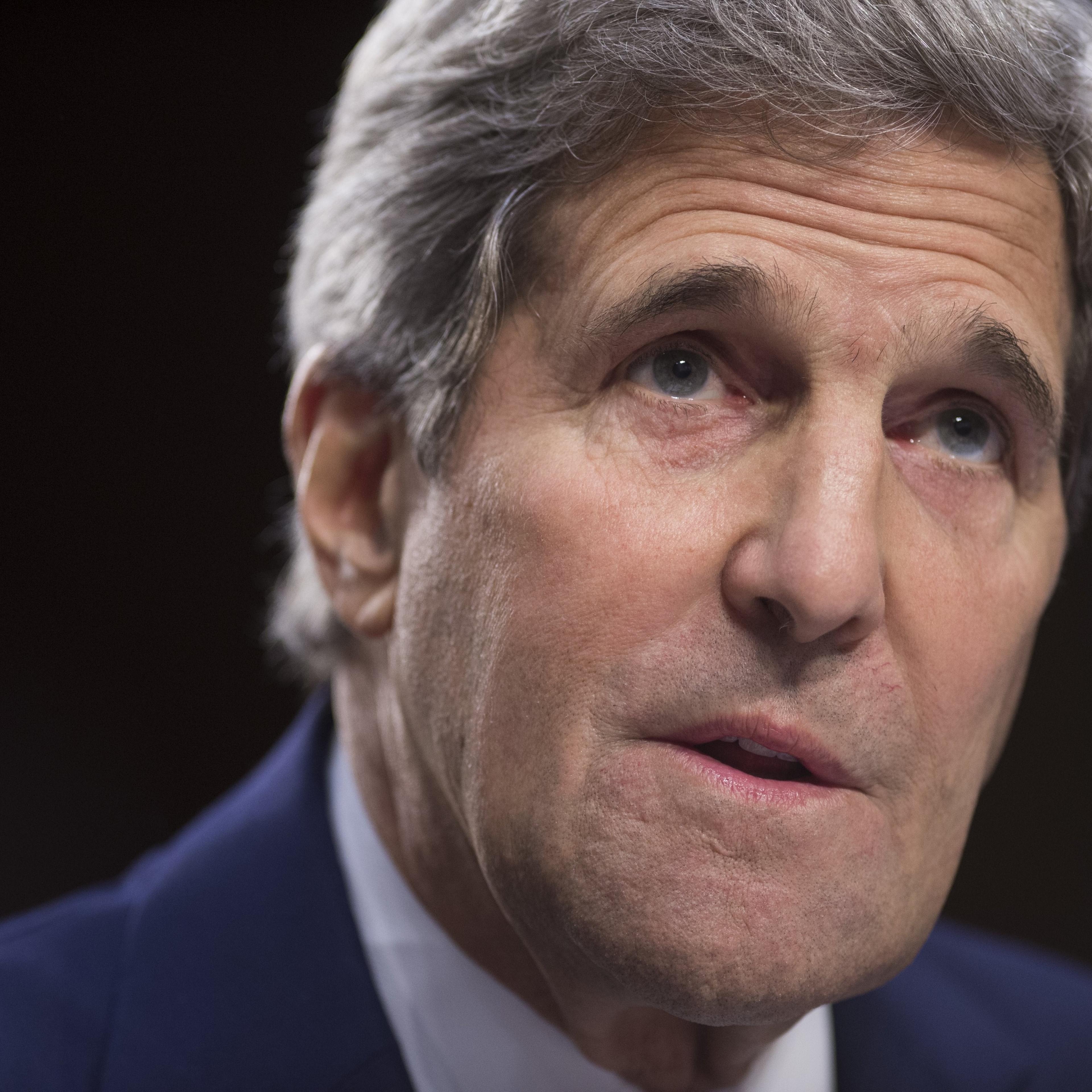 US Secretary of State John Kerry testifies about US policy towards Iraq and Syria and the threat posed by the Islamic State Group (IS) during a Senate Foreign Relations Committee hearing on Capitol Hill in Washington on Sept. 17, 2014.