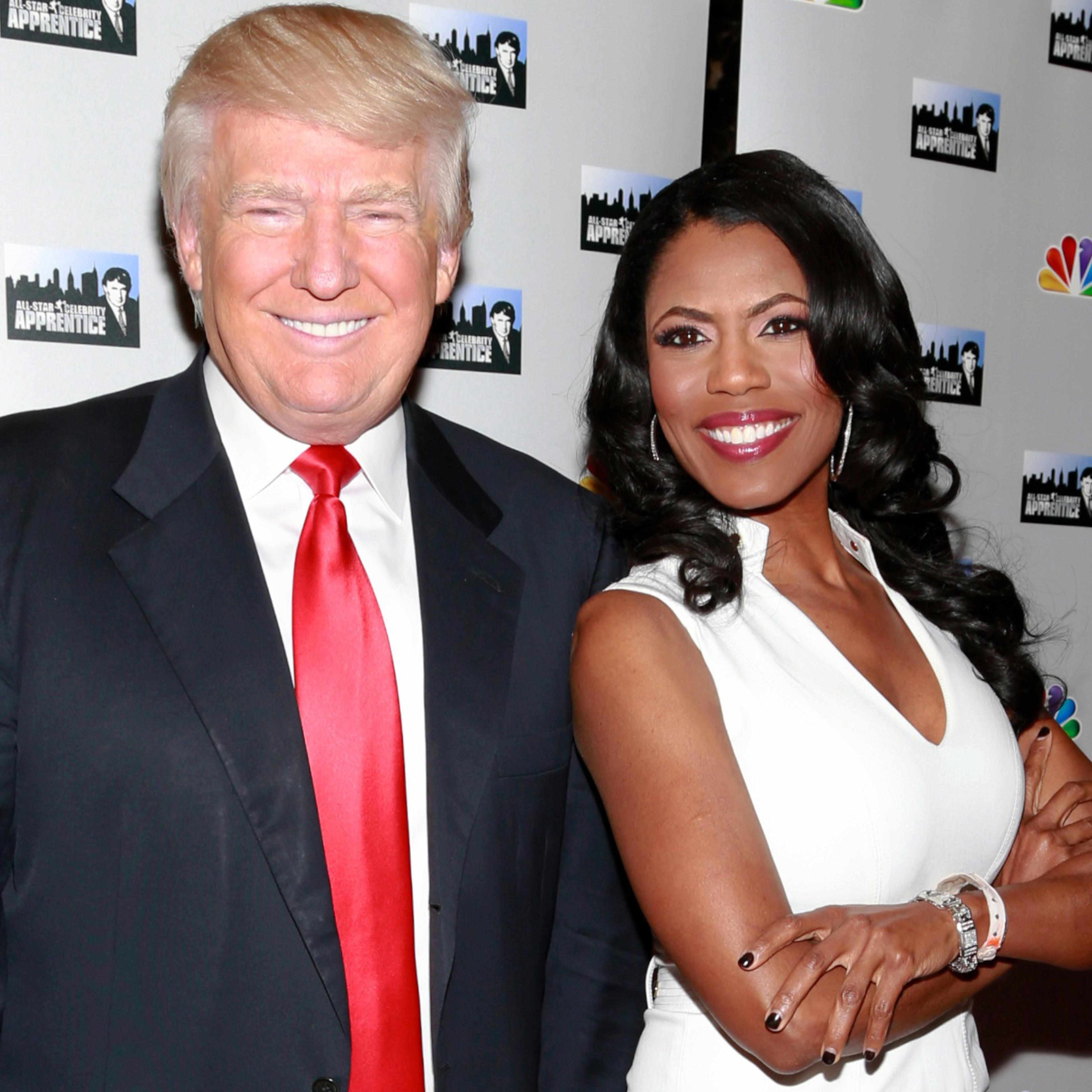 Donald Trump and Omarosa Manigault at Trump Tower on April 1, 2013 in New York.