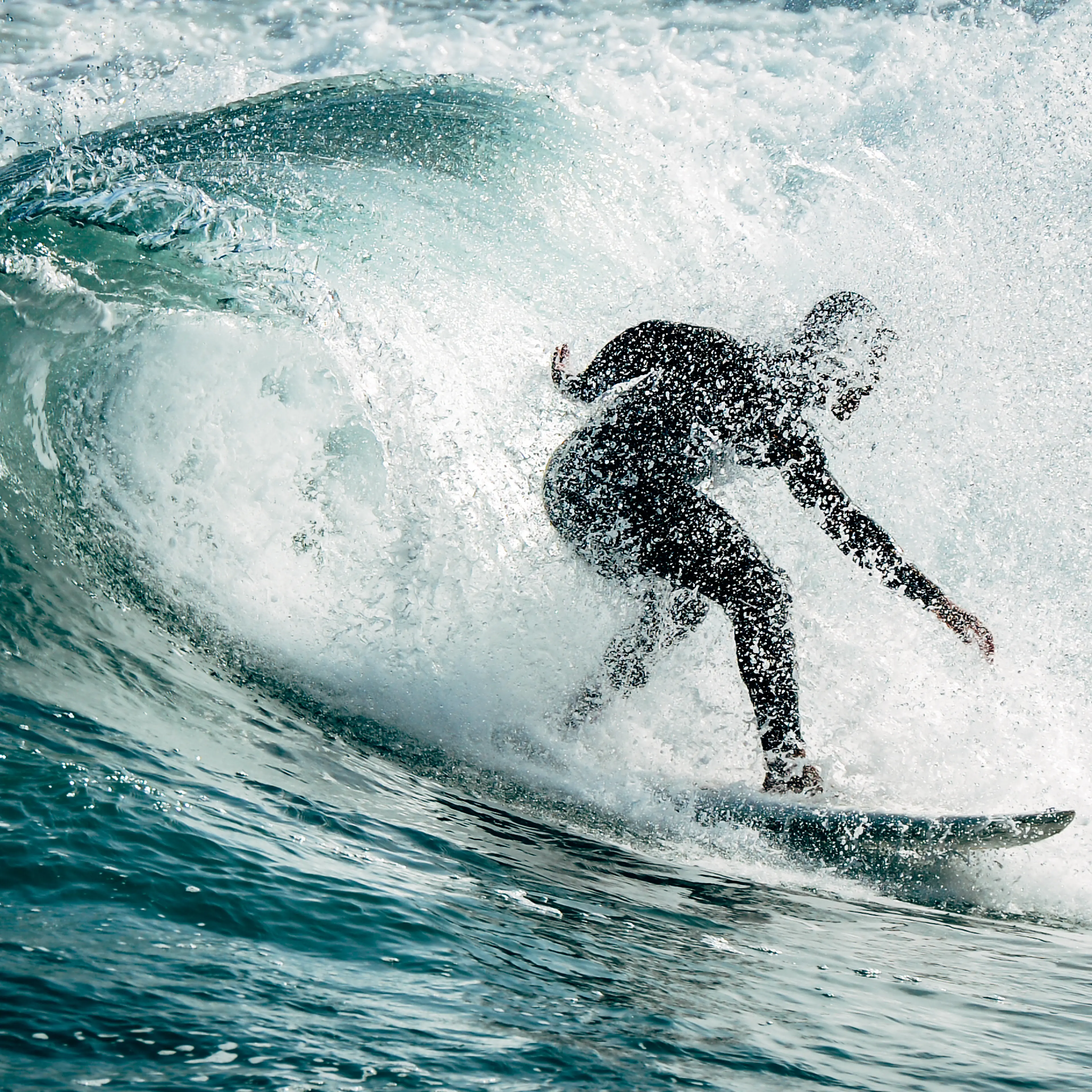 Man Surfing In Sea