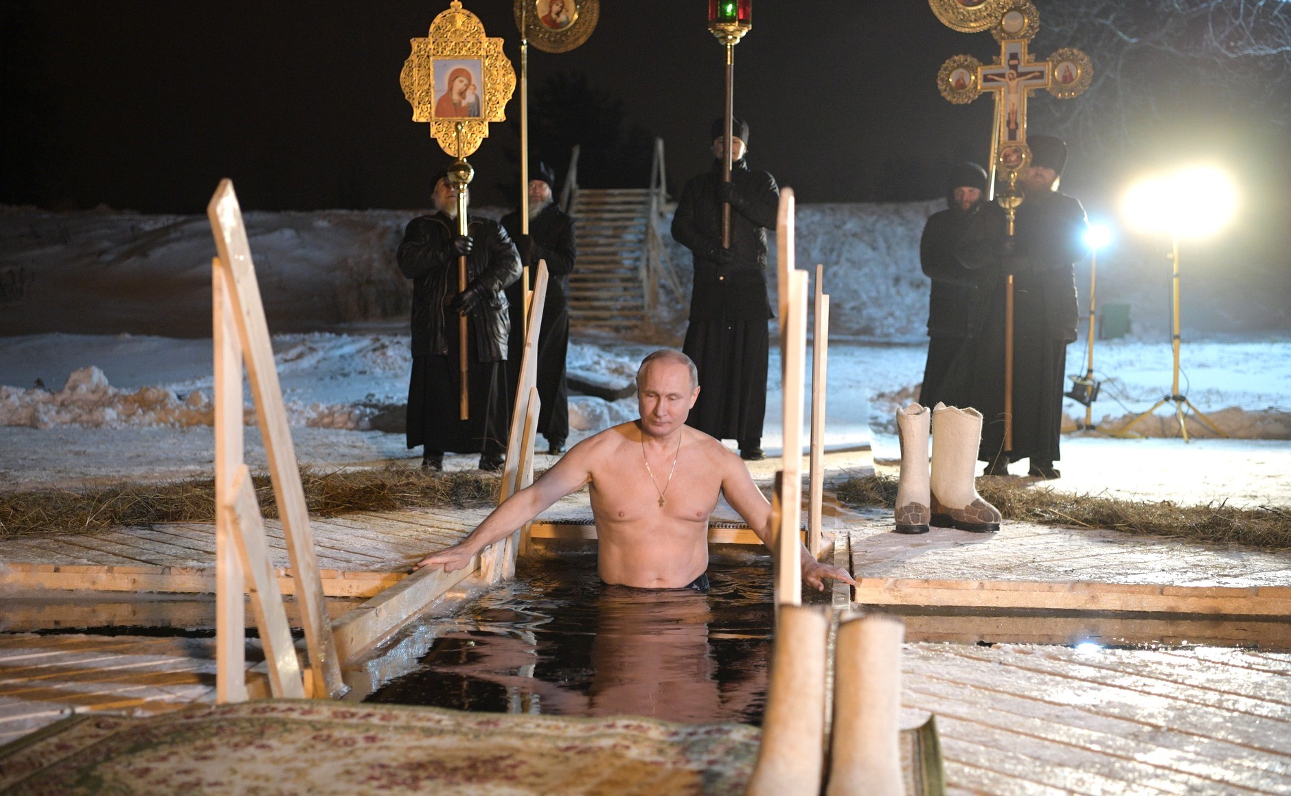 Russian President Putin celebrates Epiphany
