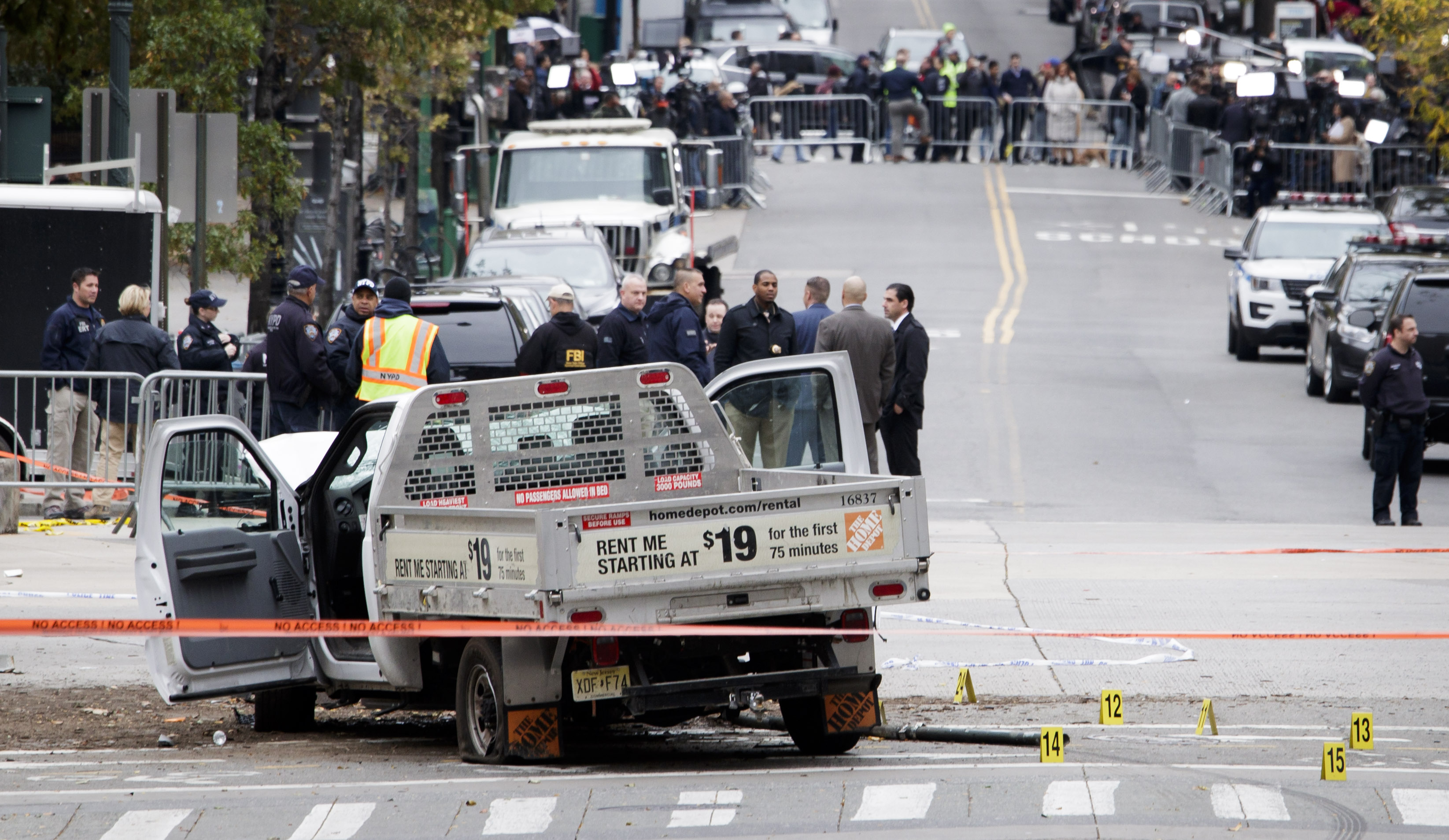 Police continue investigating terror attack site in New York City, USA - 01 Nov 2017