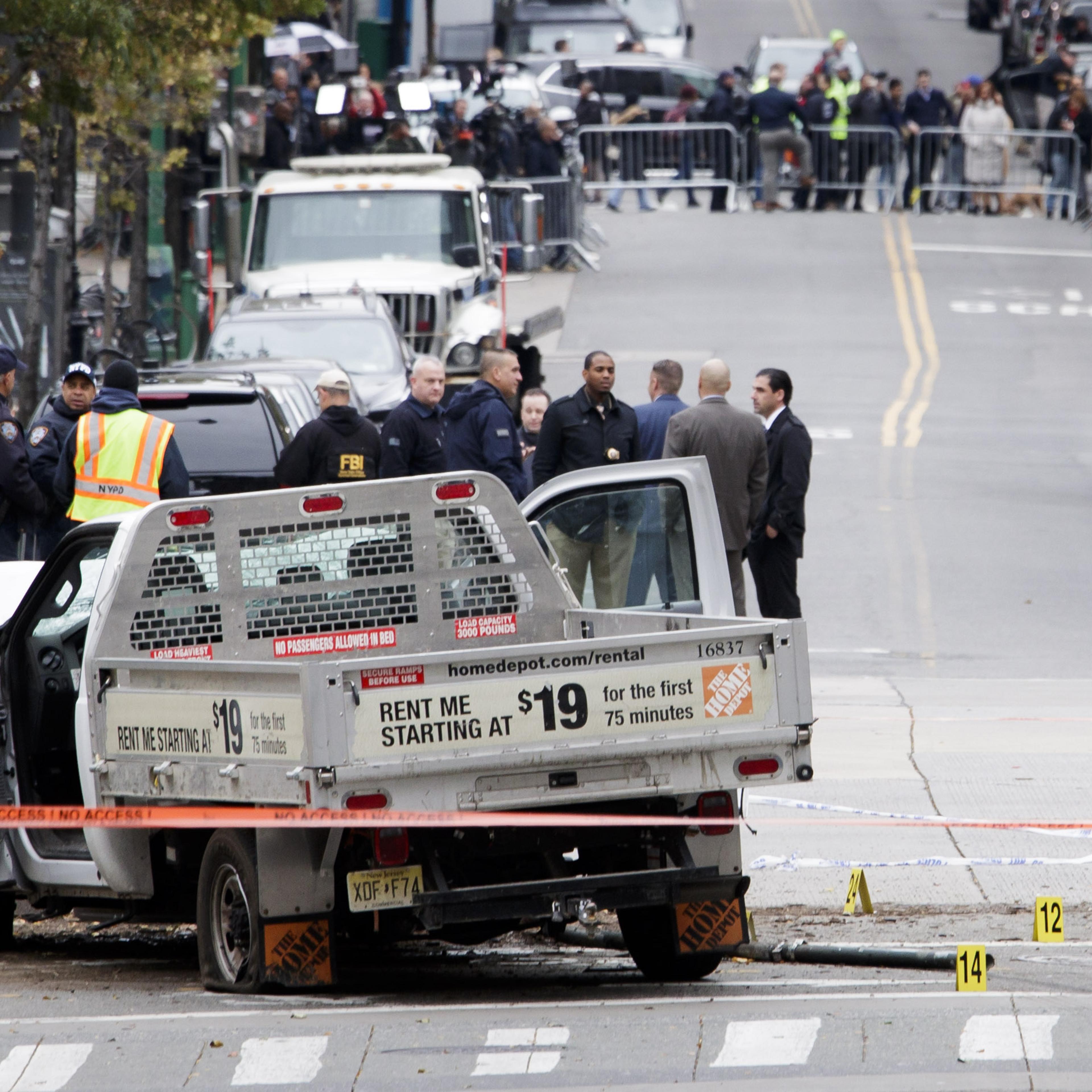 Police continue investigating terror attack site in New York City, USA - 01 Nov 2017