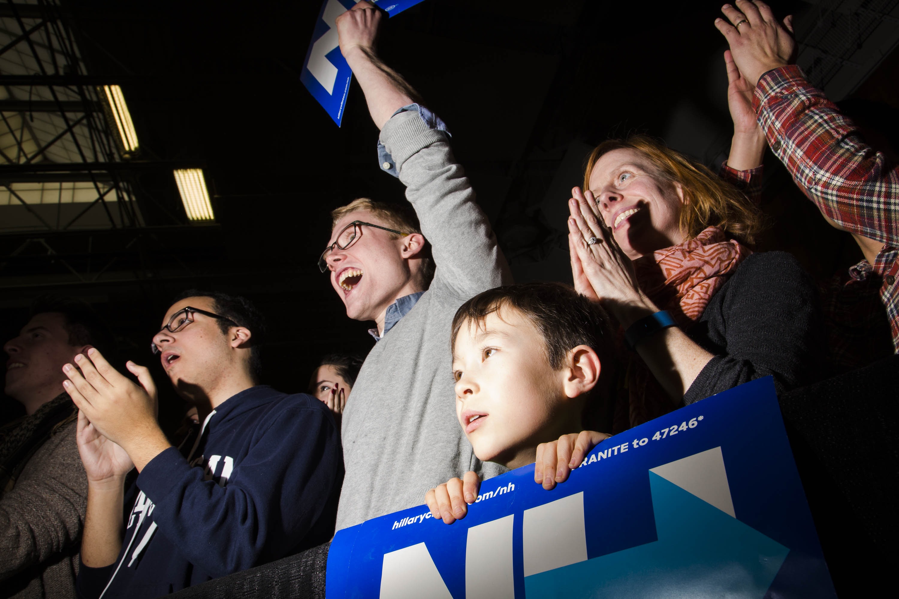 CONCORD, NH - FEB 6: Former Secretary of State and 2016 Democratic presidential candidate Hilary Clinton speaks to attendees during a campaign event at Rundlett Middle School on Saturday, February 6, 2016, in Concord, NH. (Photo by Landon Nordeman)