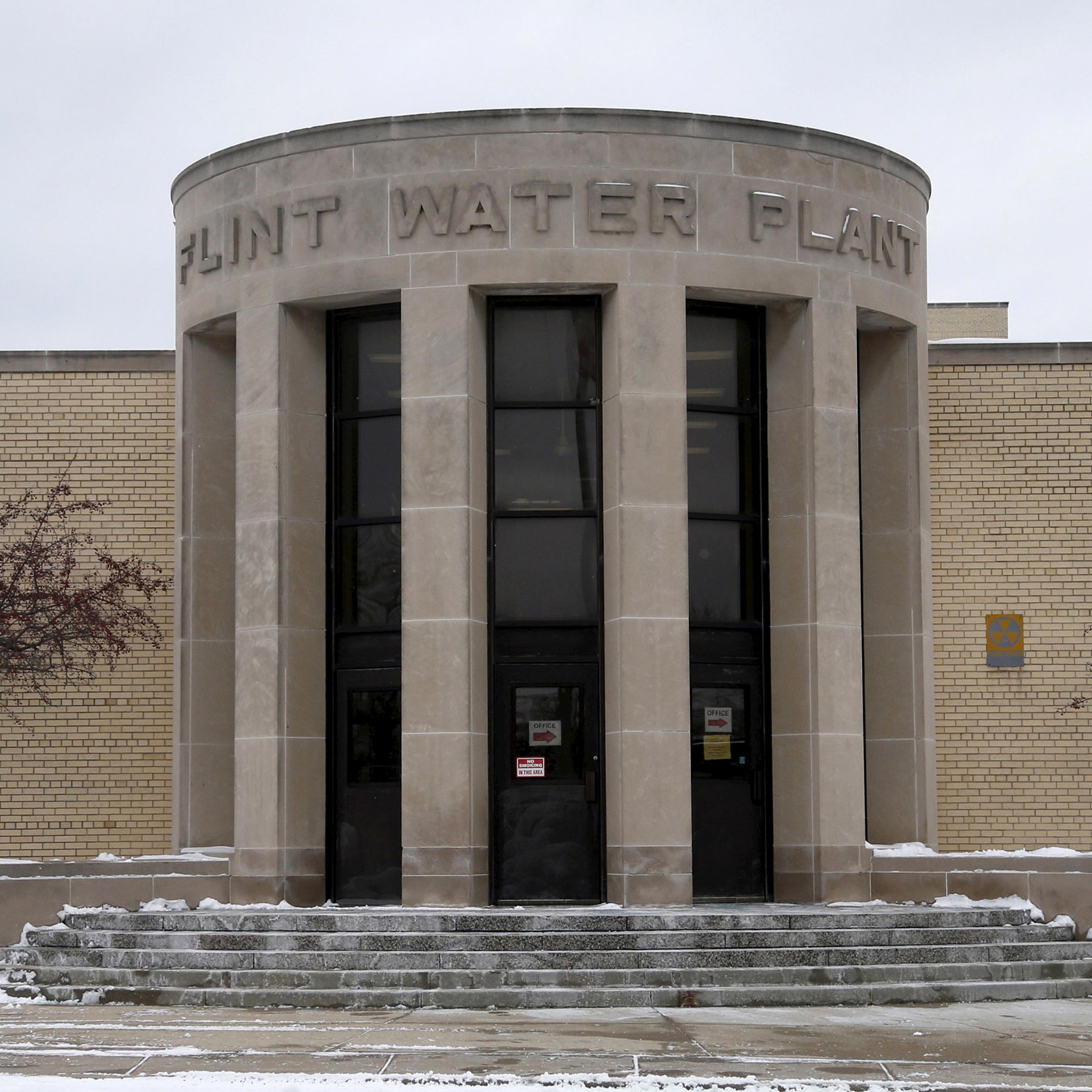 The front of the Flint Water Plant is seen in Flint, Michigan January 13, 2016. The Federal Bureau of Investigation said on Tuesday it was joining a criminal investigation of lead-contaminated drinking water in Flint, Michigan, exploring whether laws wer