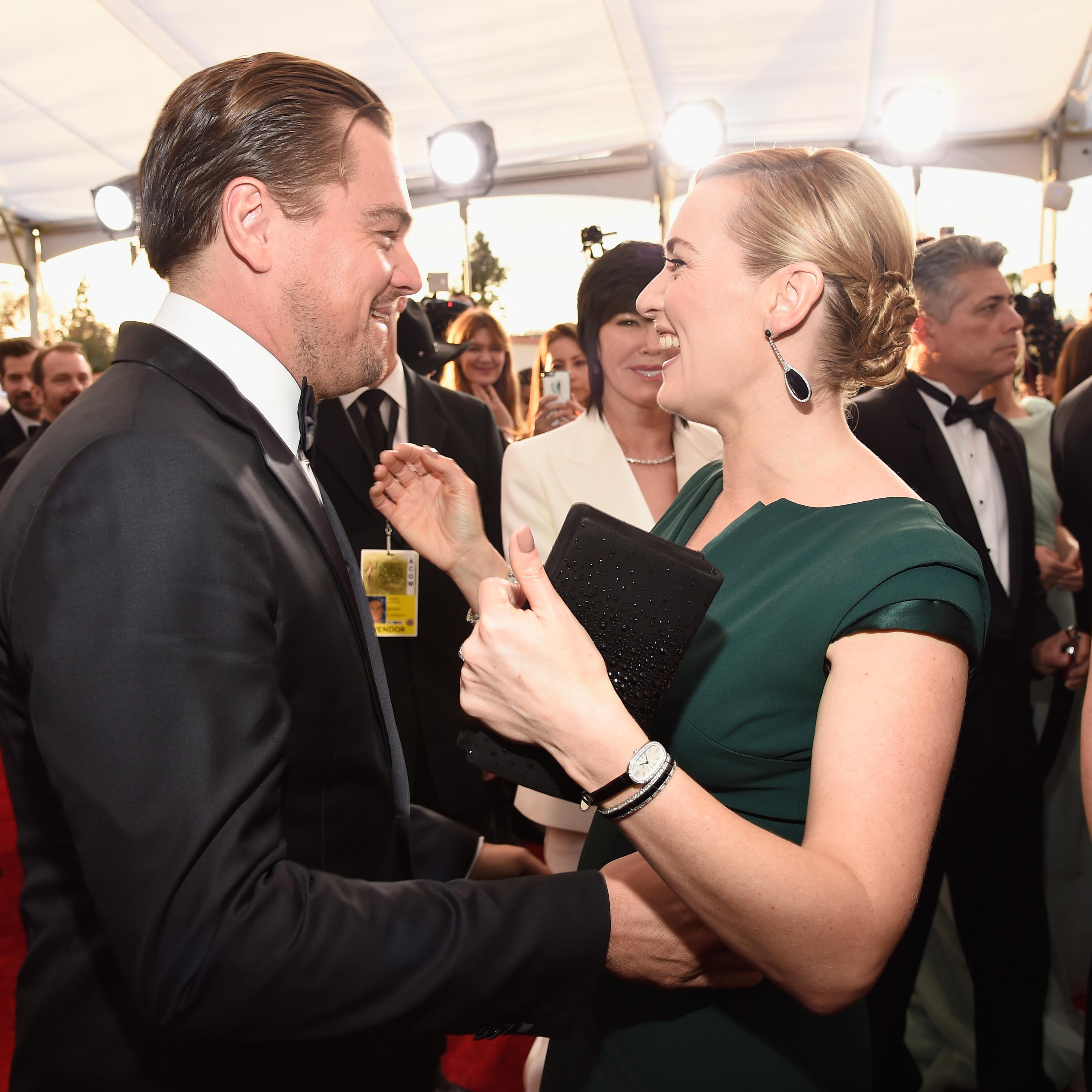 Leonardo DiCaprio and Kate Winslet attend The 22nd Annual Screen Actors Guild Awards on Jan. 30, 2016 in Los Angeles.
