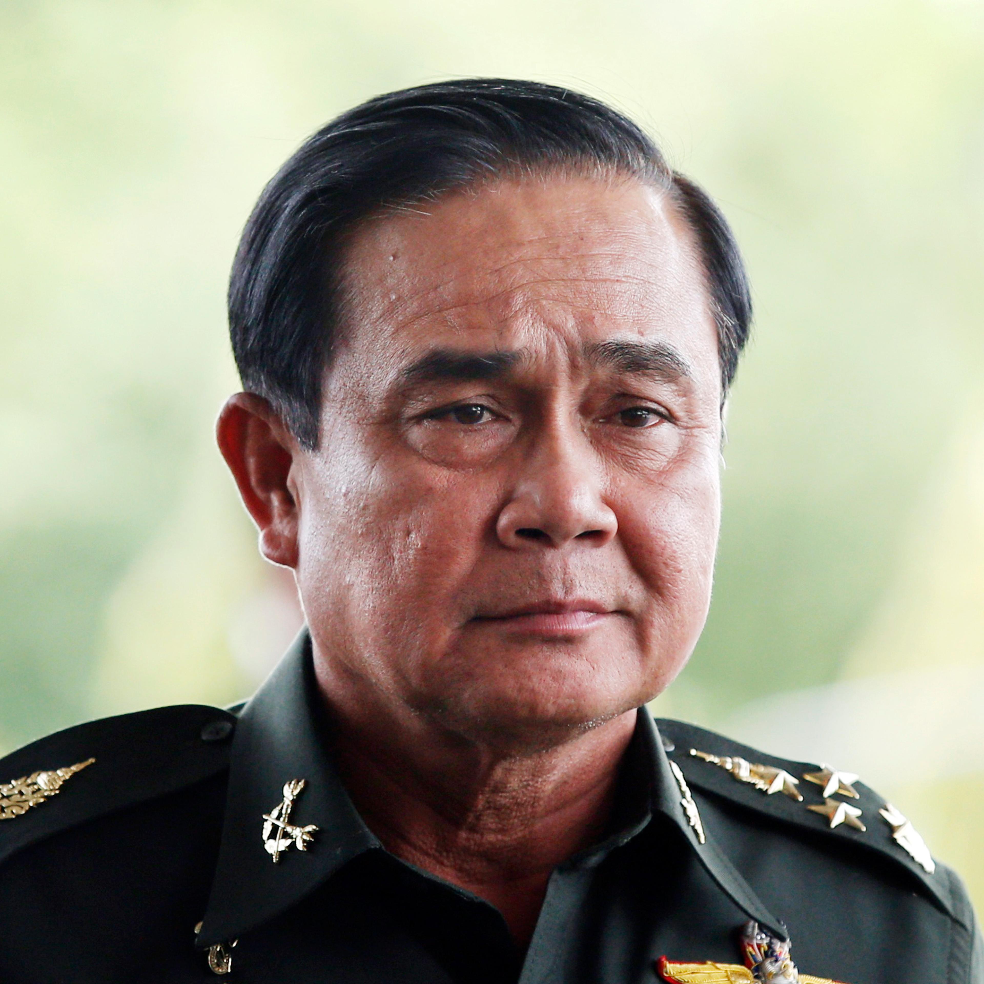 Thai Army chief General Prayuth Chan-ocha arrives to give a news conference at the Army Club in Bangkok