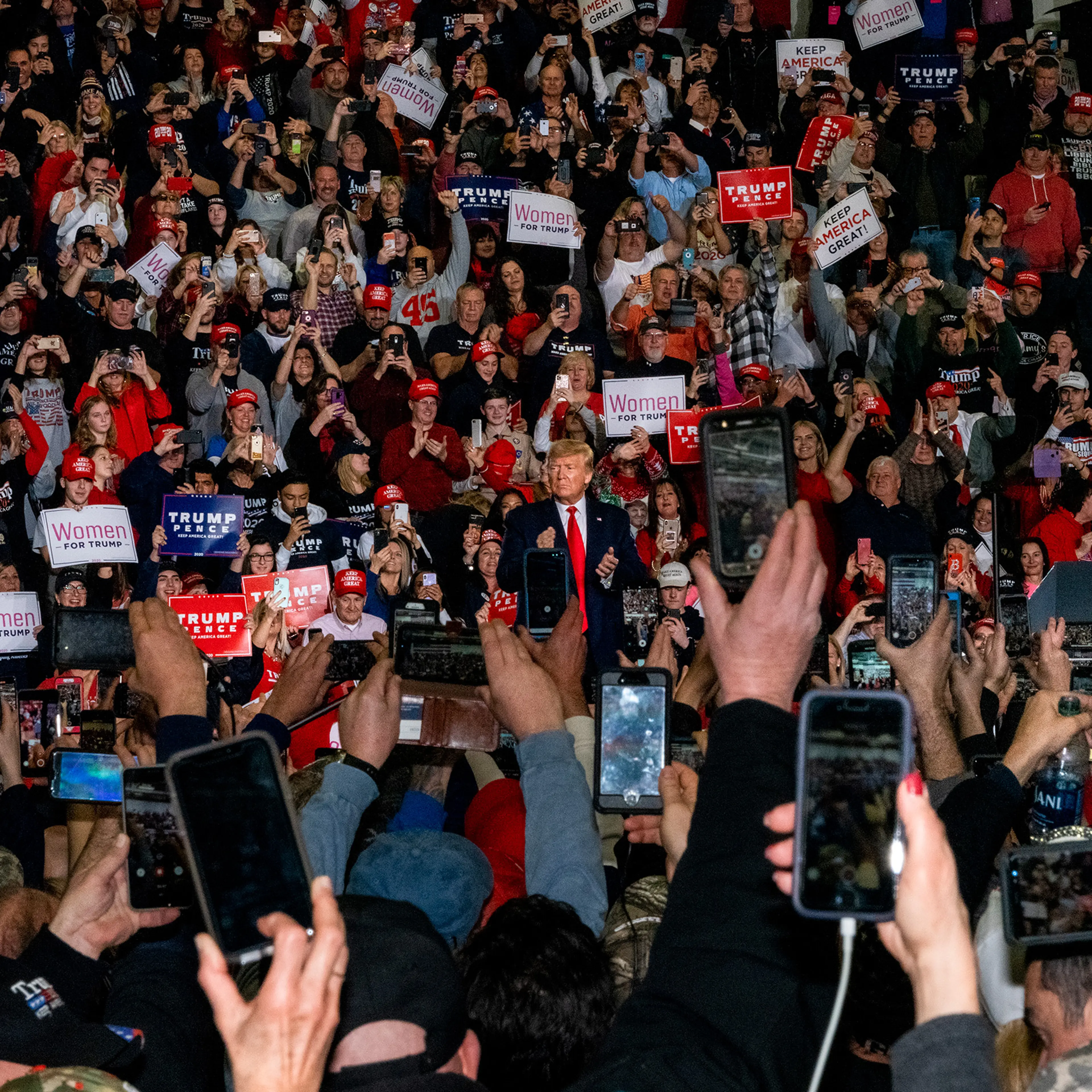 Wildwood, N.J., Jan. 28, 2020. "Trump rallies have a certain formula. He is a showman trying out new lines and new tricks to see how the audience responds. The successful lines become part of the act, and the rest are discarded. He always stokes anger at