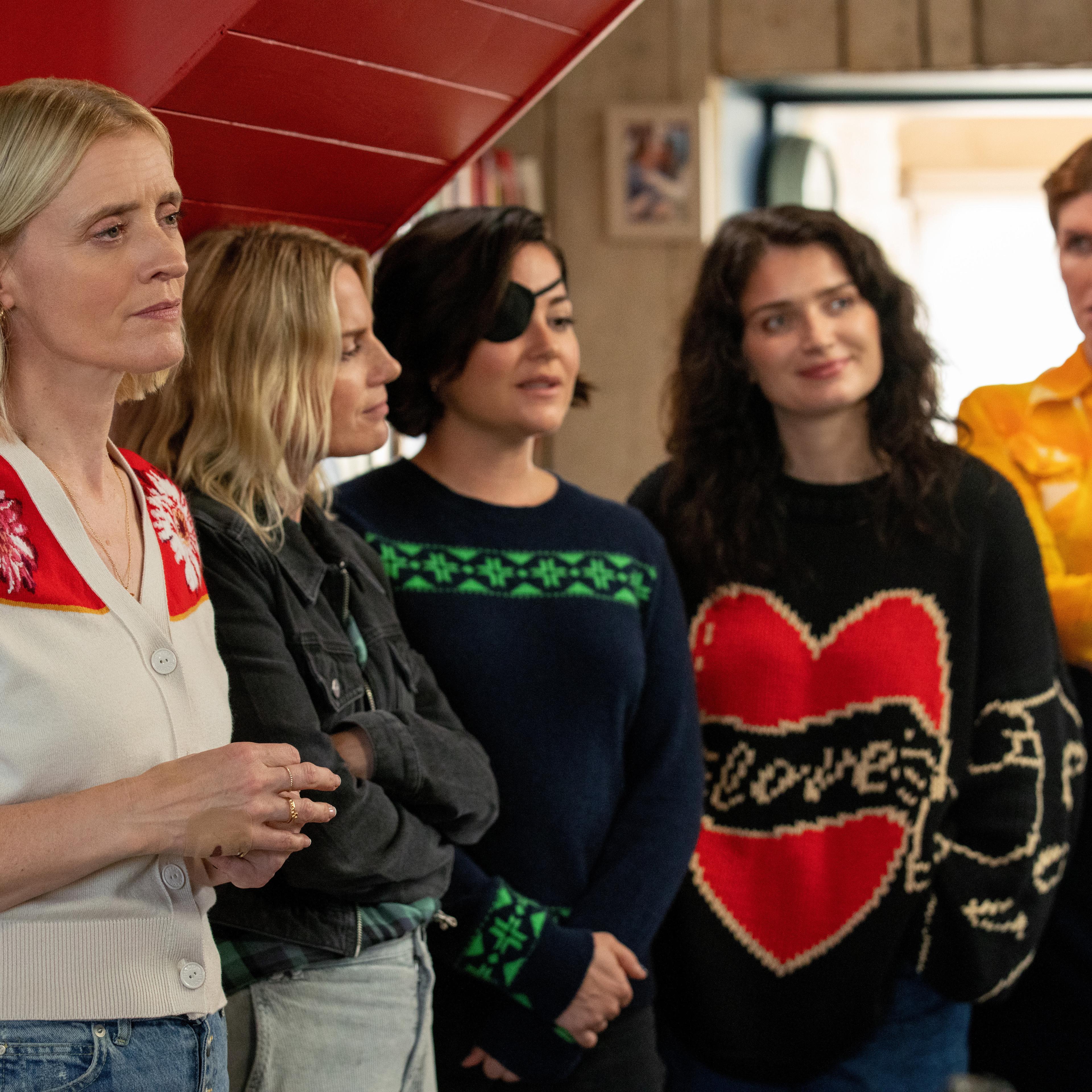 From left: Anne-Marie Duff, Eva Birthistle, Sarah Greene, Eve Hewson and Sharon Horgan in <i>Bad Sisters</i> Season 2