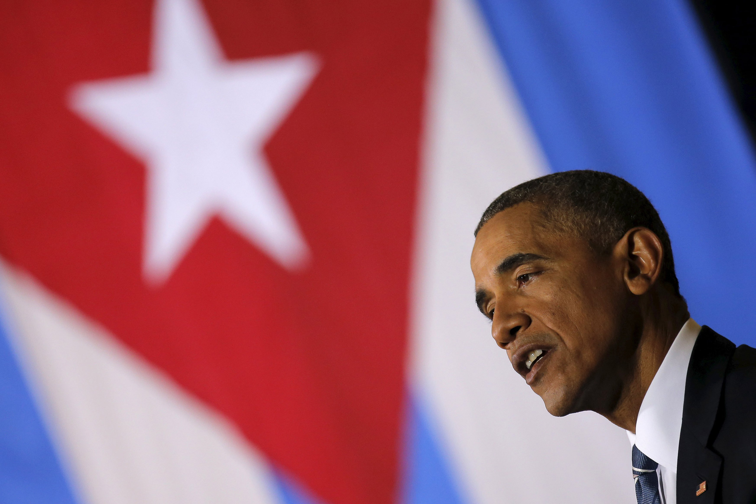 U.S. President Barack Obama speaks as he attends a meeting with entrepreneurs as part of his three-day visit to Cuba, in Havana March 21, 2016. REUTERS/Carlos Barria TPX IMAGES OF THE DAY