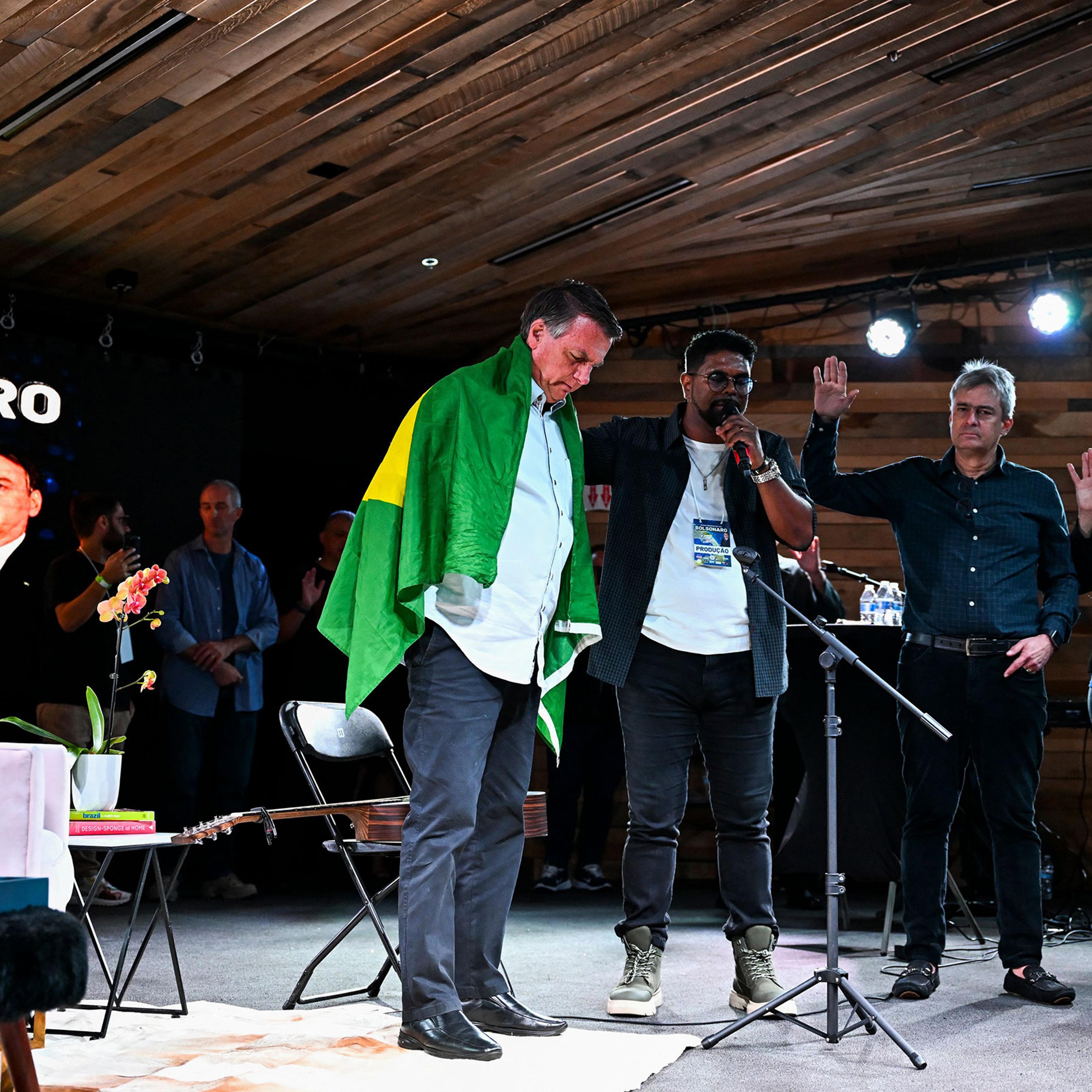 Former President of Brazil Jair Bolsonaro at a news conference in Orlando, Fla., on Jan. 31, 2023.