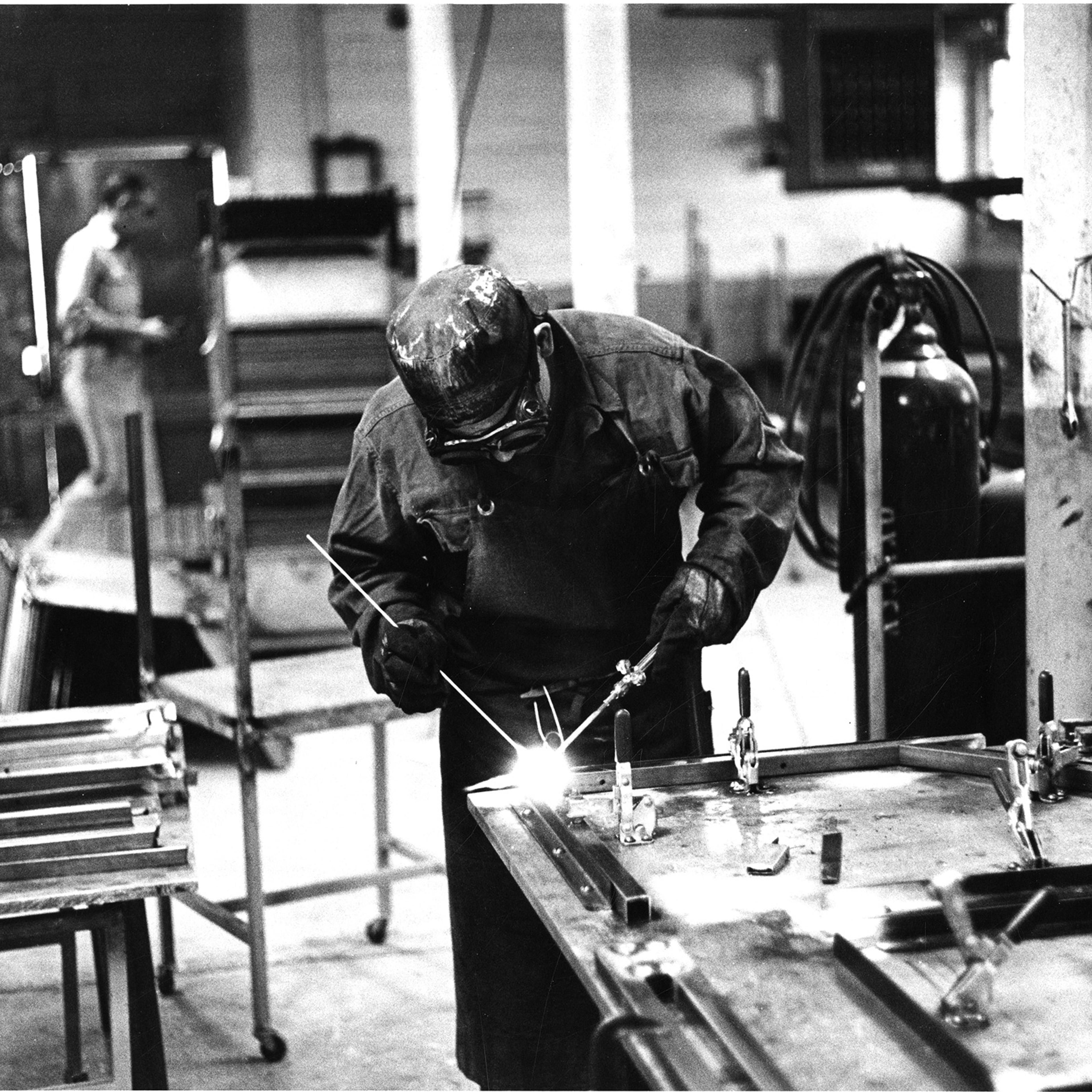 Welding was one of the skilled trades available to patients in the occupational therapy program