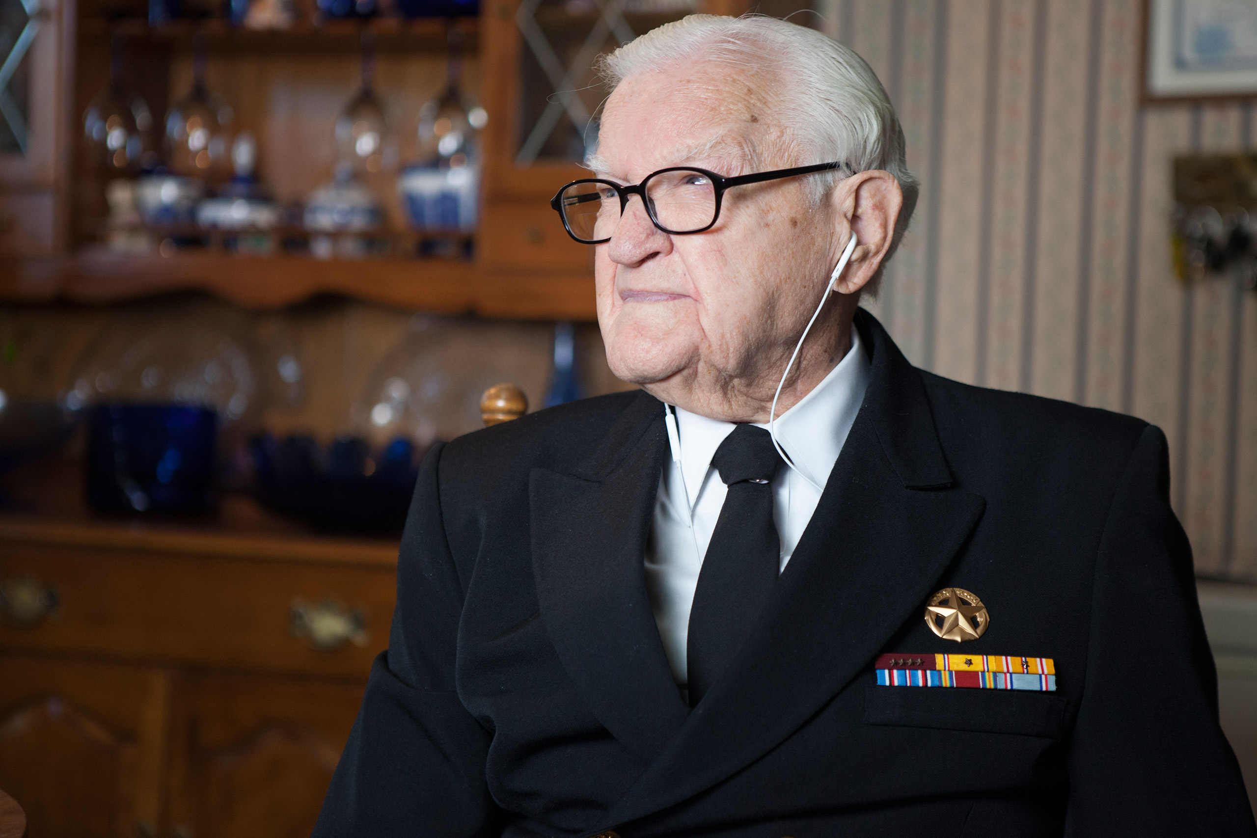 Lt. Jim Downing, one of the oldest known living American veterans to have witnessed Pearl Harbor.