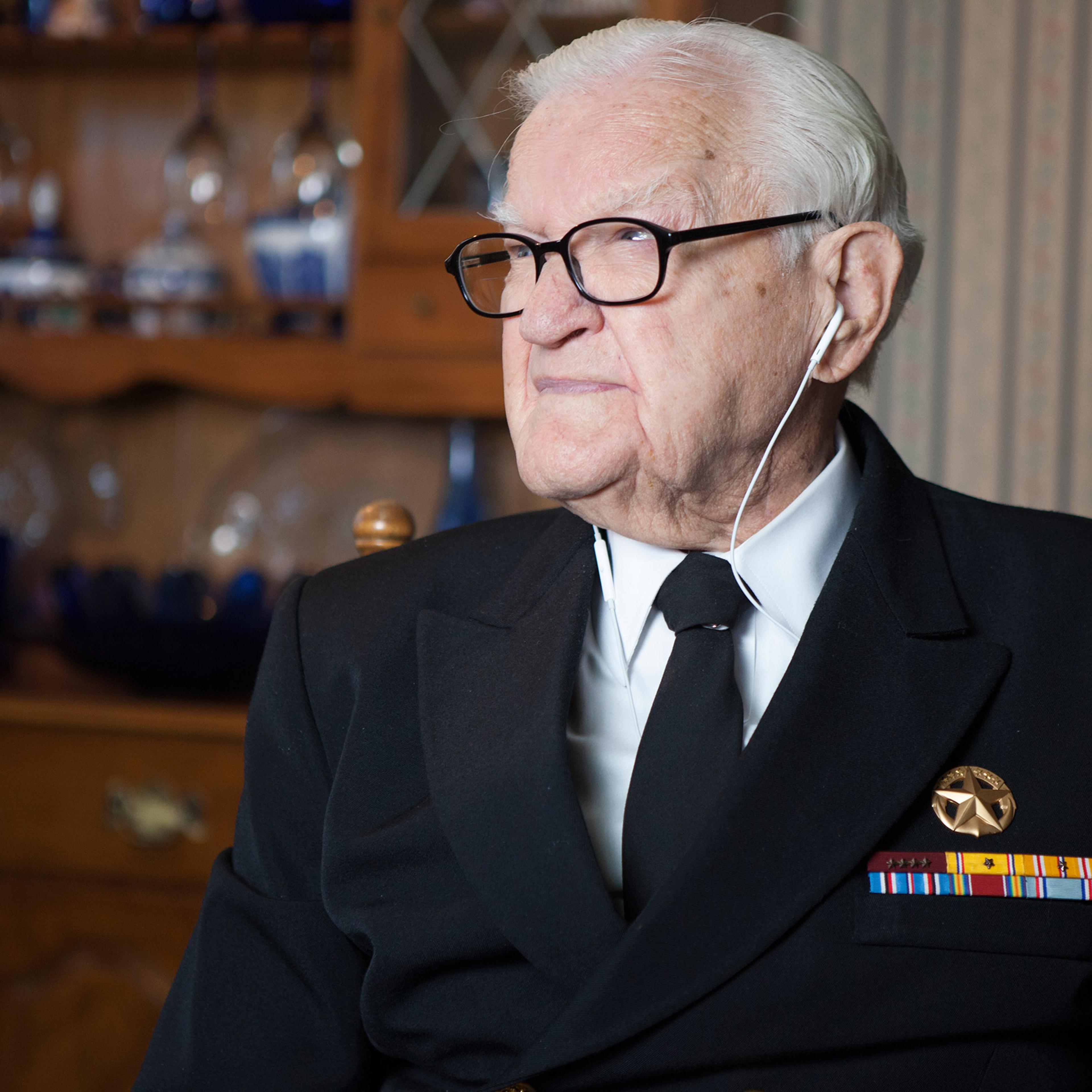 Lt. Jim Downing, one of the oldest known living American veterans to have witnessed Pearl Harbor.