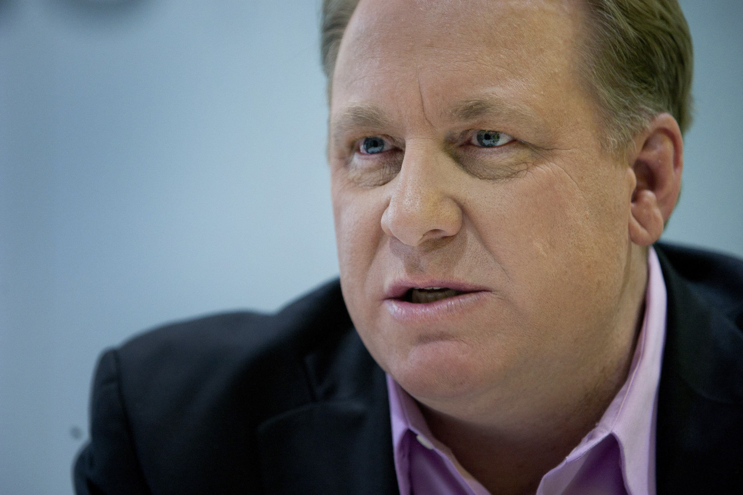 Curt Schilling, speaks during an interview in New York, U.S., on Feb. 13, 2012.