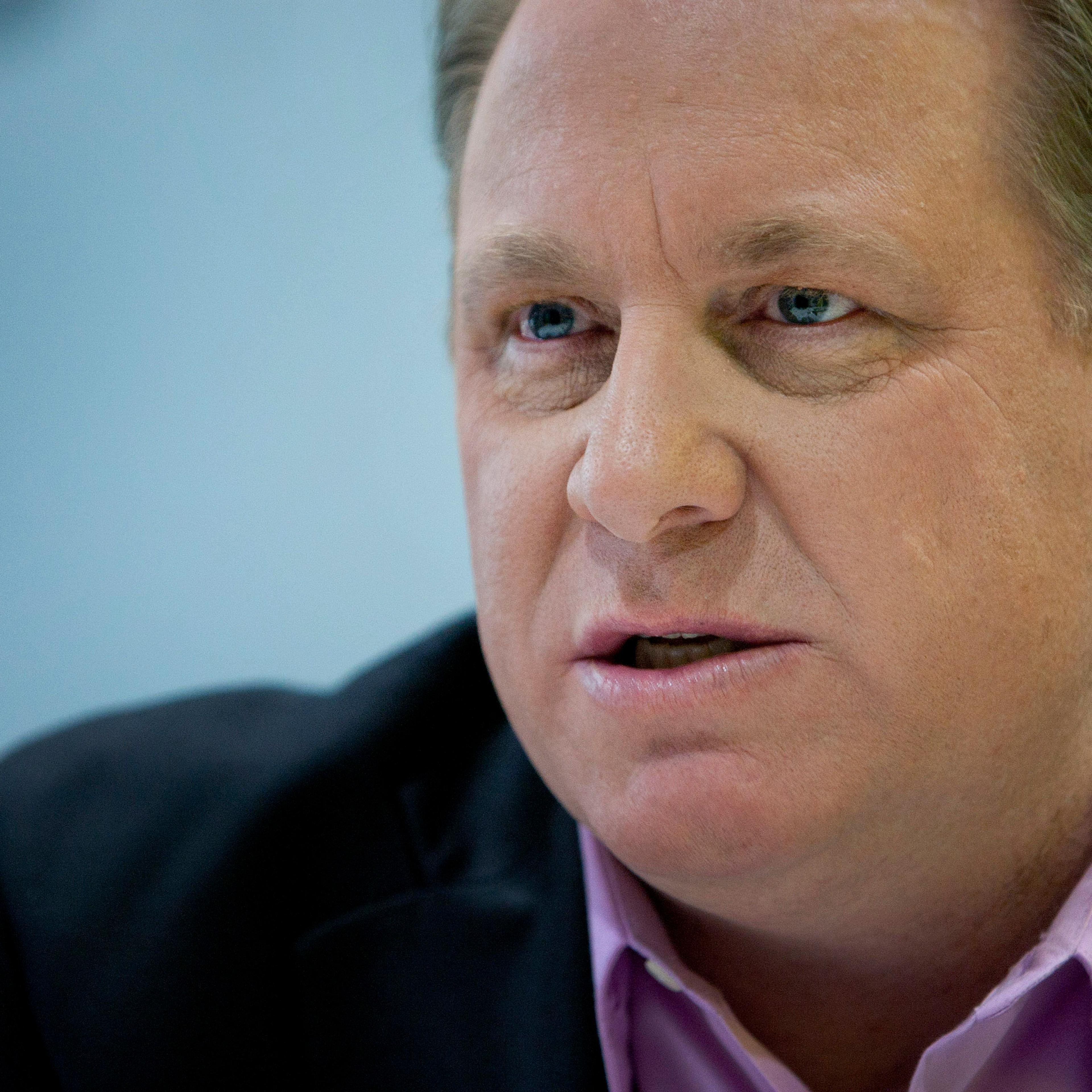 Curt Schilling, speaks during an interview in New York, U.S., on Feb. 13, 2012.