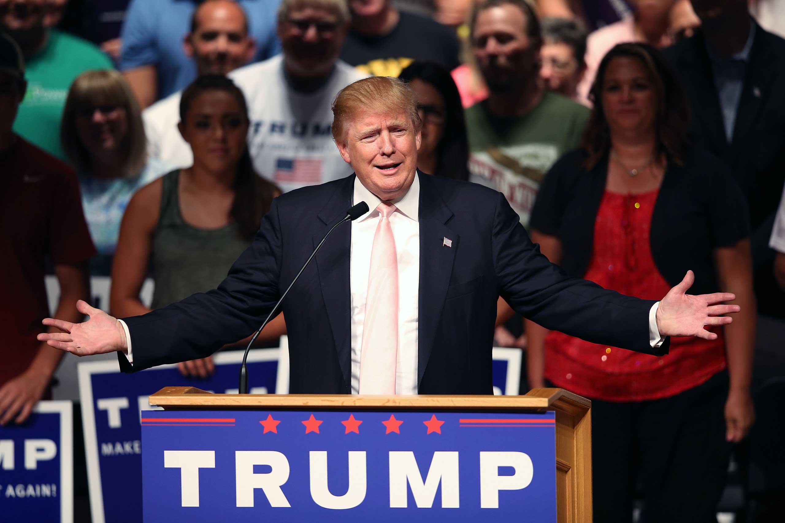 Donald Trump Holds Campaign Rally And Picnic In Iowa