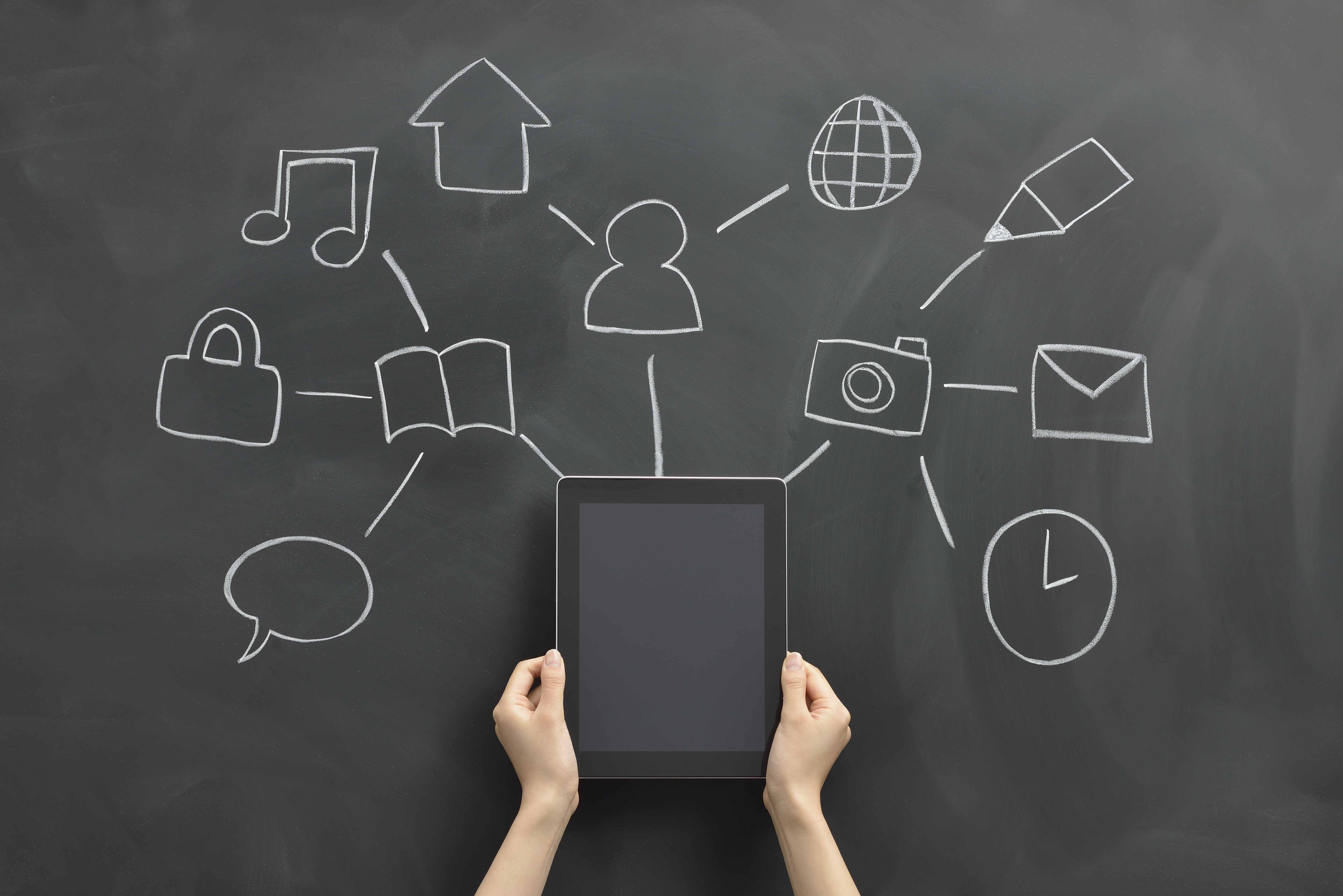tablet-social-media-symbols