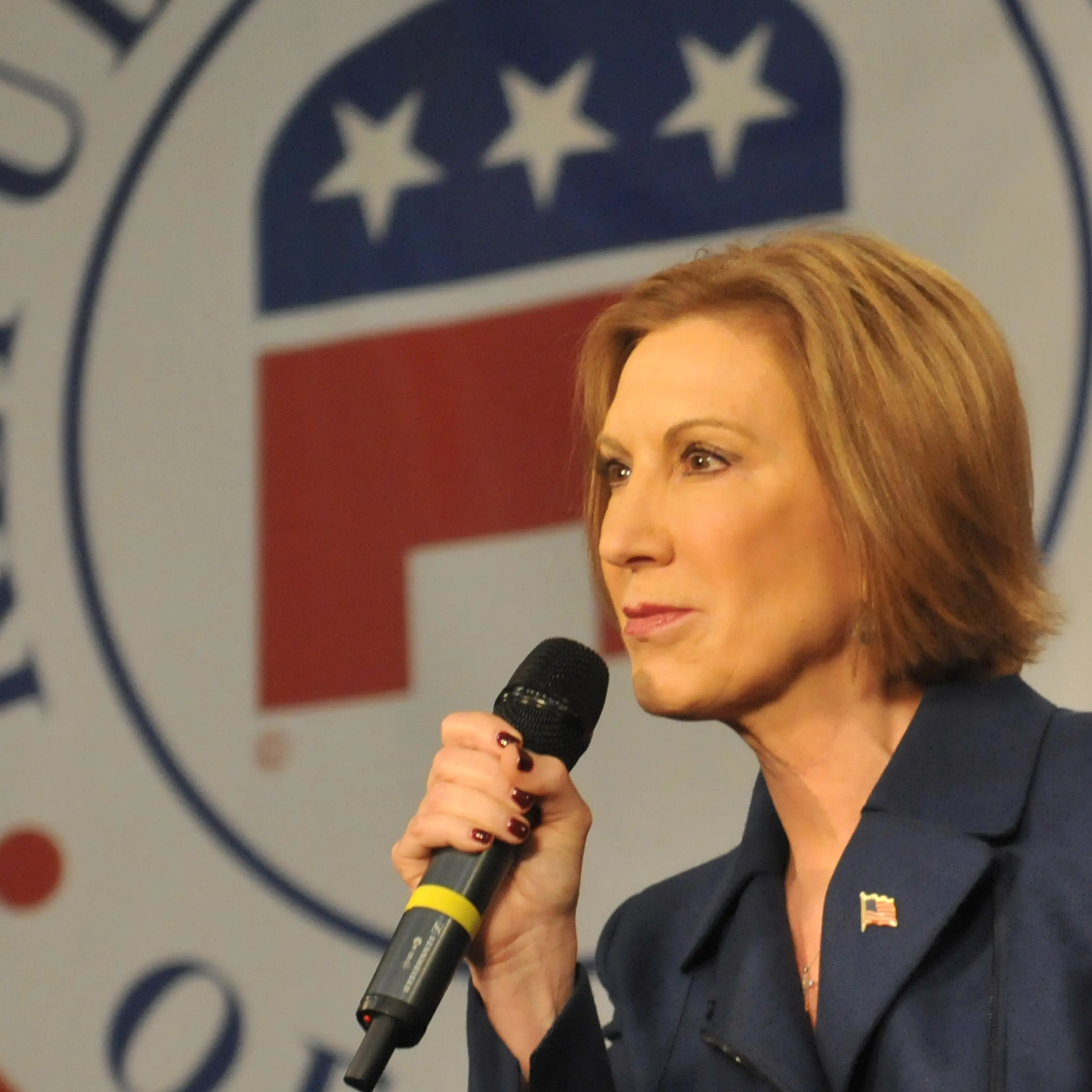 Republican presidential candidate Carly Fiorina speaks at the Growth and Opportunity Party, at the Iowa State Fair on Oct. 31, 2015.