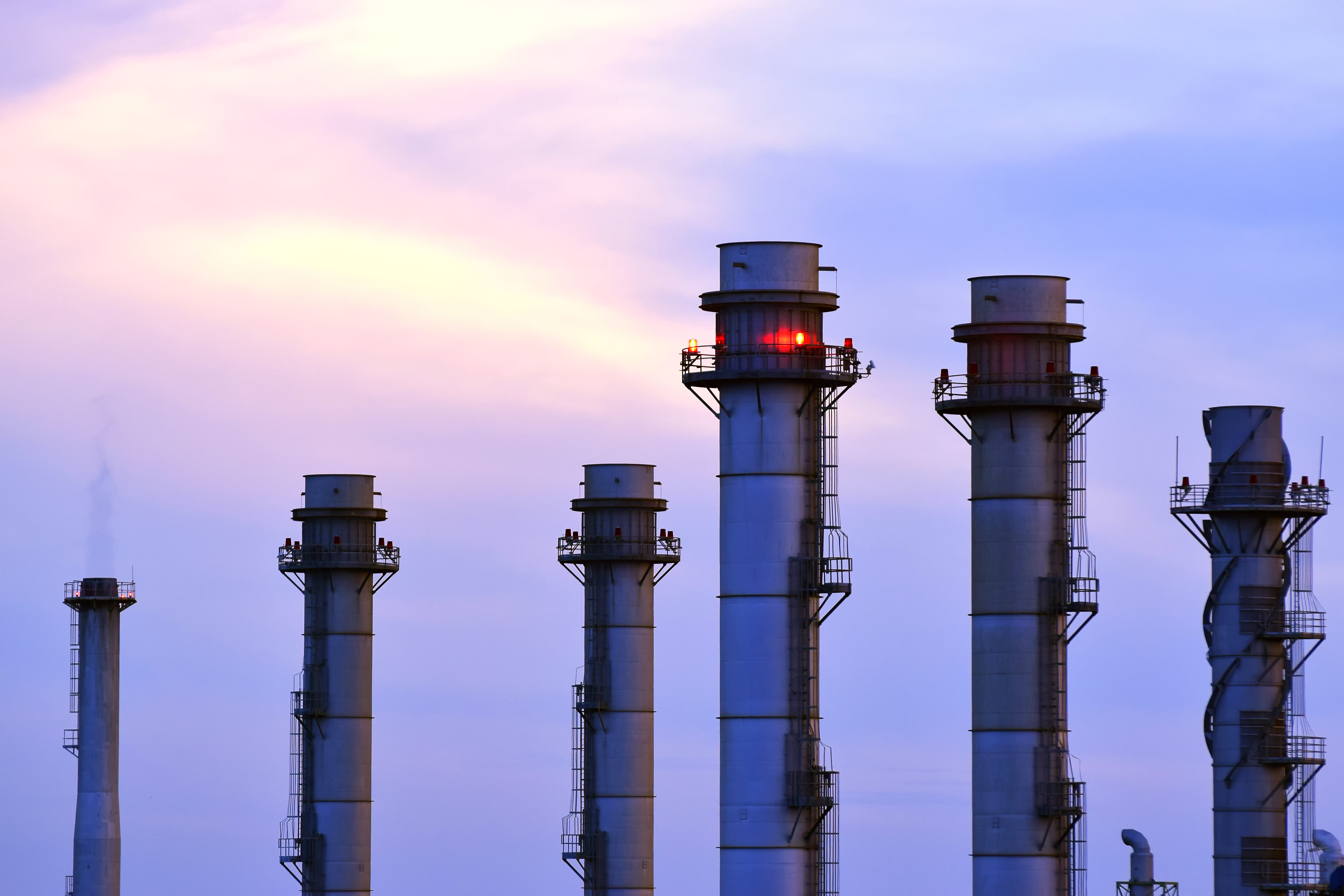 Power plant at sunset