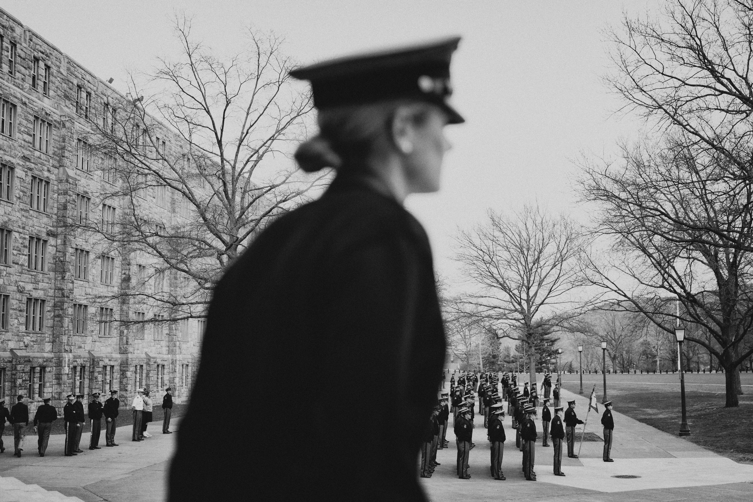 West Point cadets in lunch formation outside the mess hall.