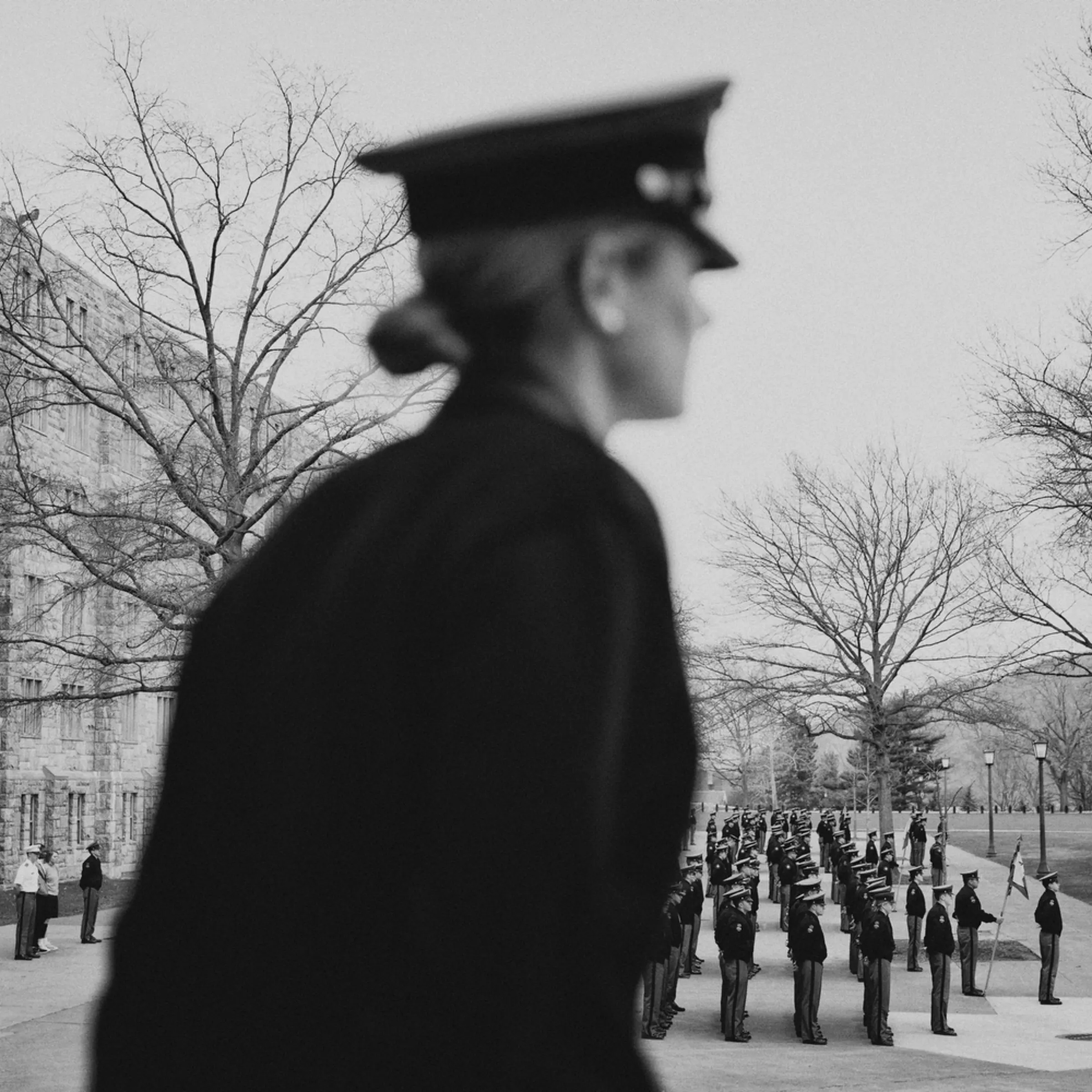 West Point cadets in lunch formation outside the mess hall.